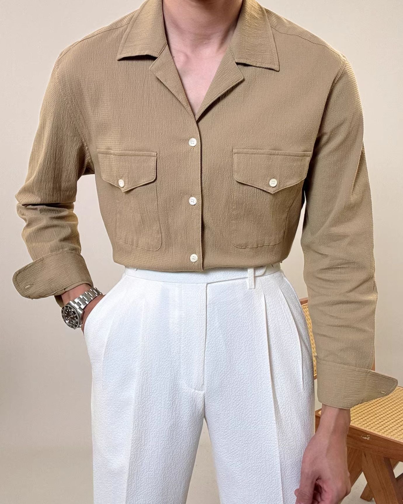 Cotton Old Money Shirt Cordoroy - Old Money Store