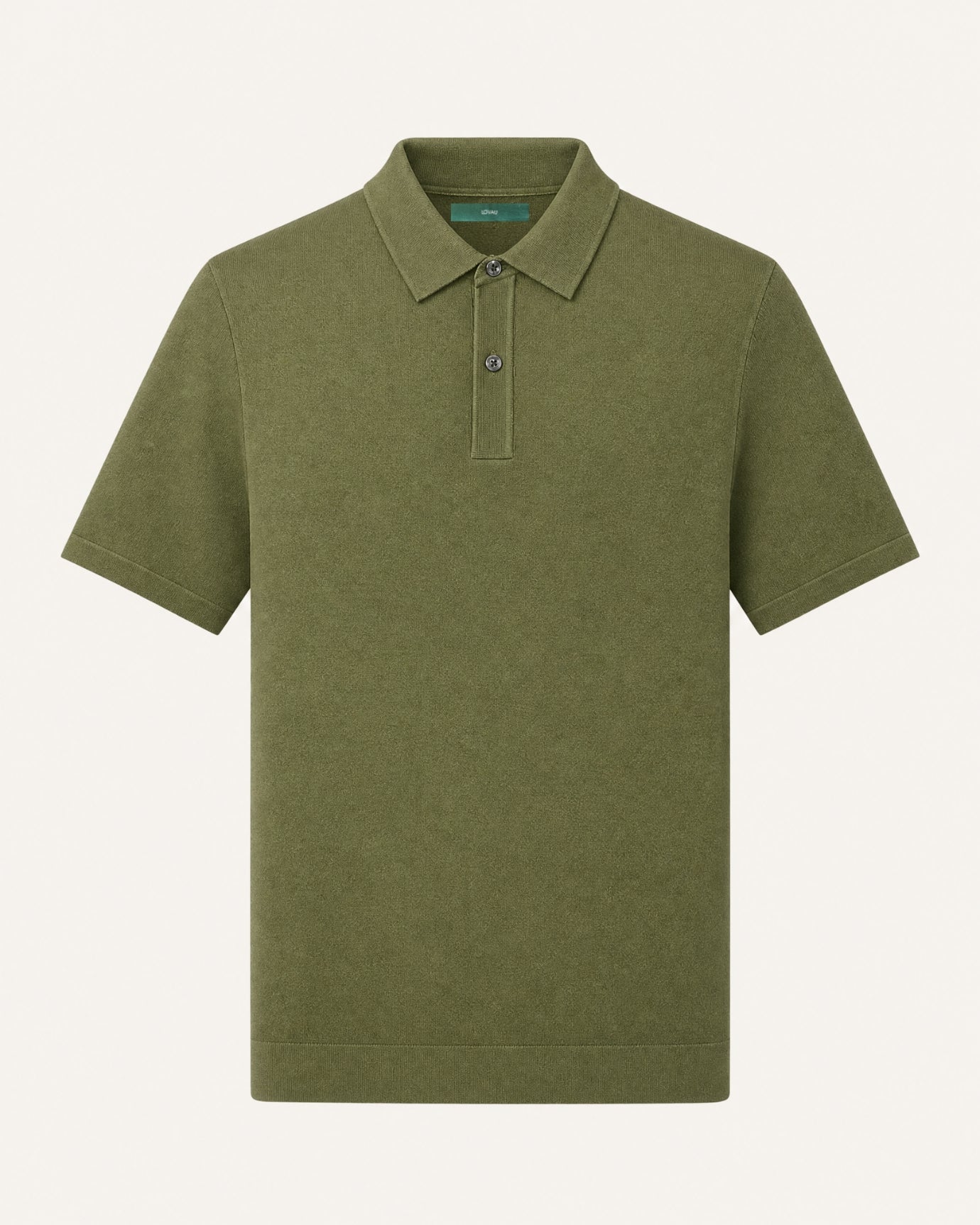 Short-Sleeve Merino Wool Collared Knit Polo