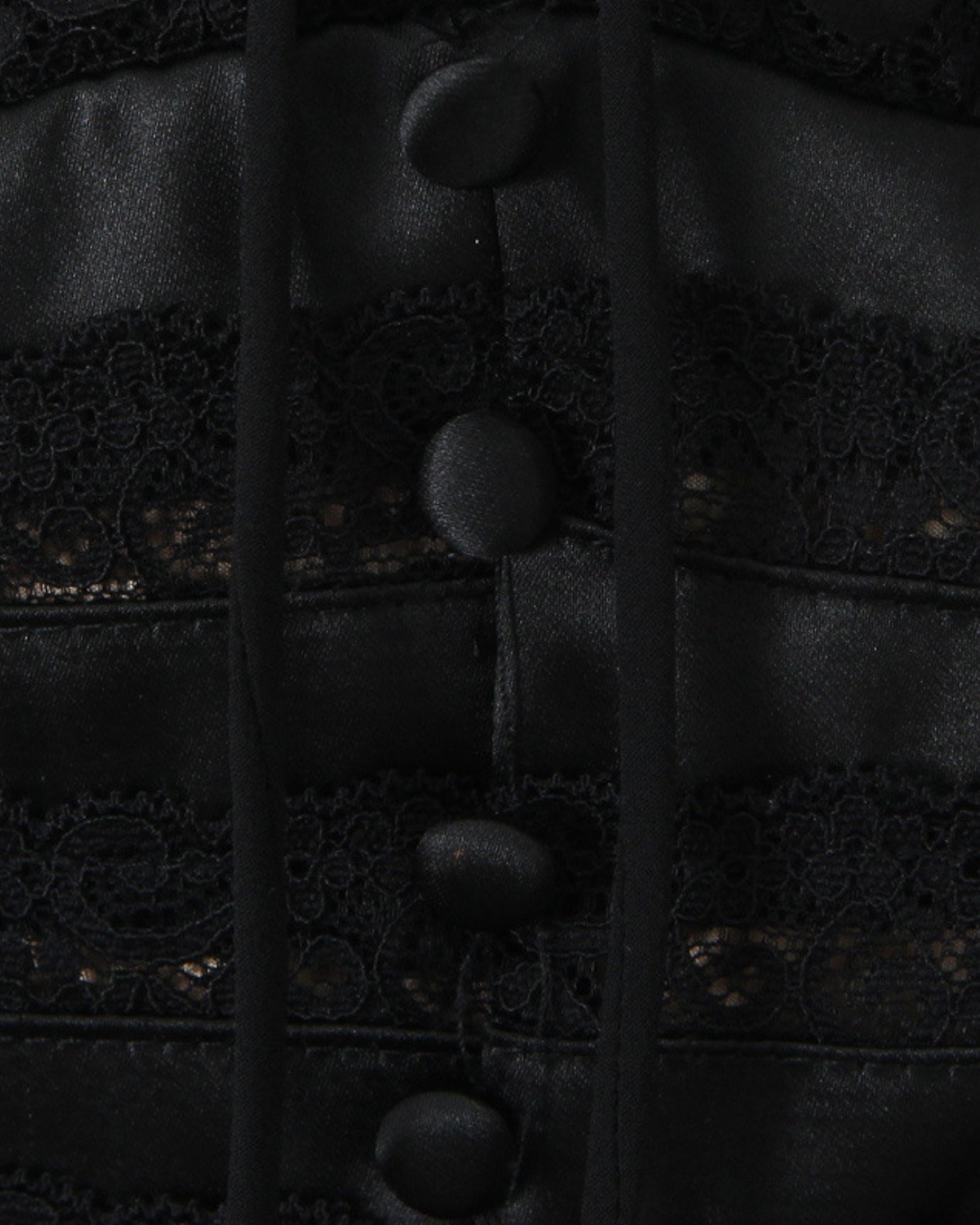 Black Long-Sleeve Ruffle Hem Fitted Top