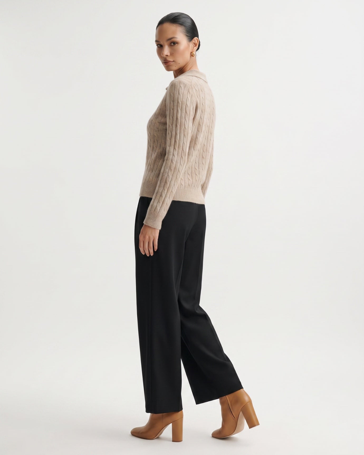 Kira Cashmere Polo Sweater