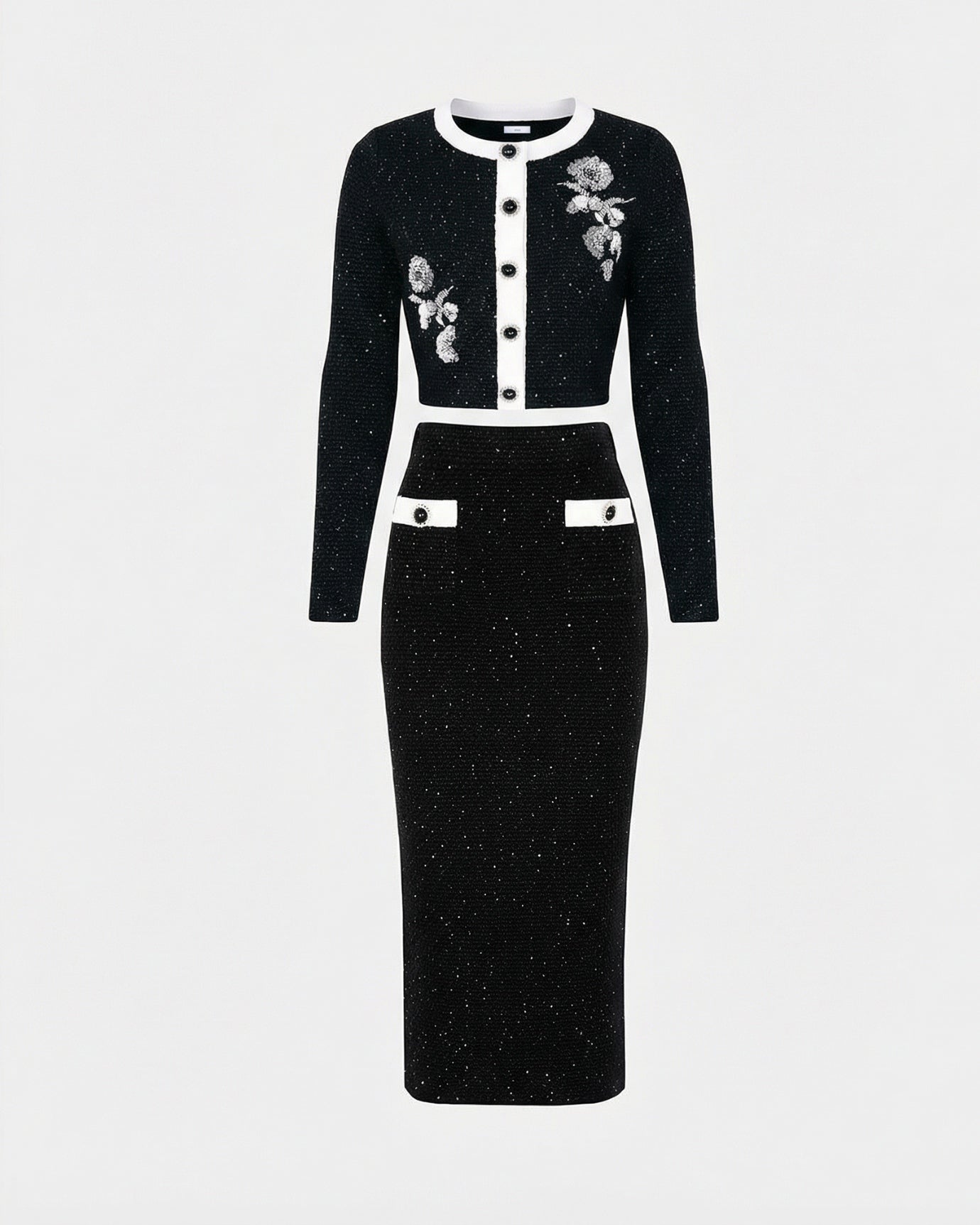 Cyndie High End Knitted Top Jacket + Skirt Suit