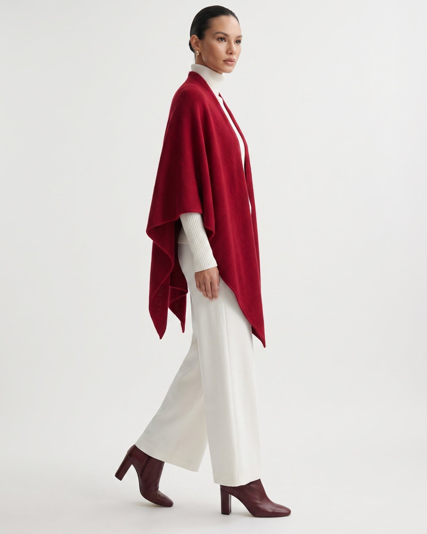 Kira Cashmere Thickened Knit Triangle Shawl