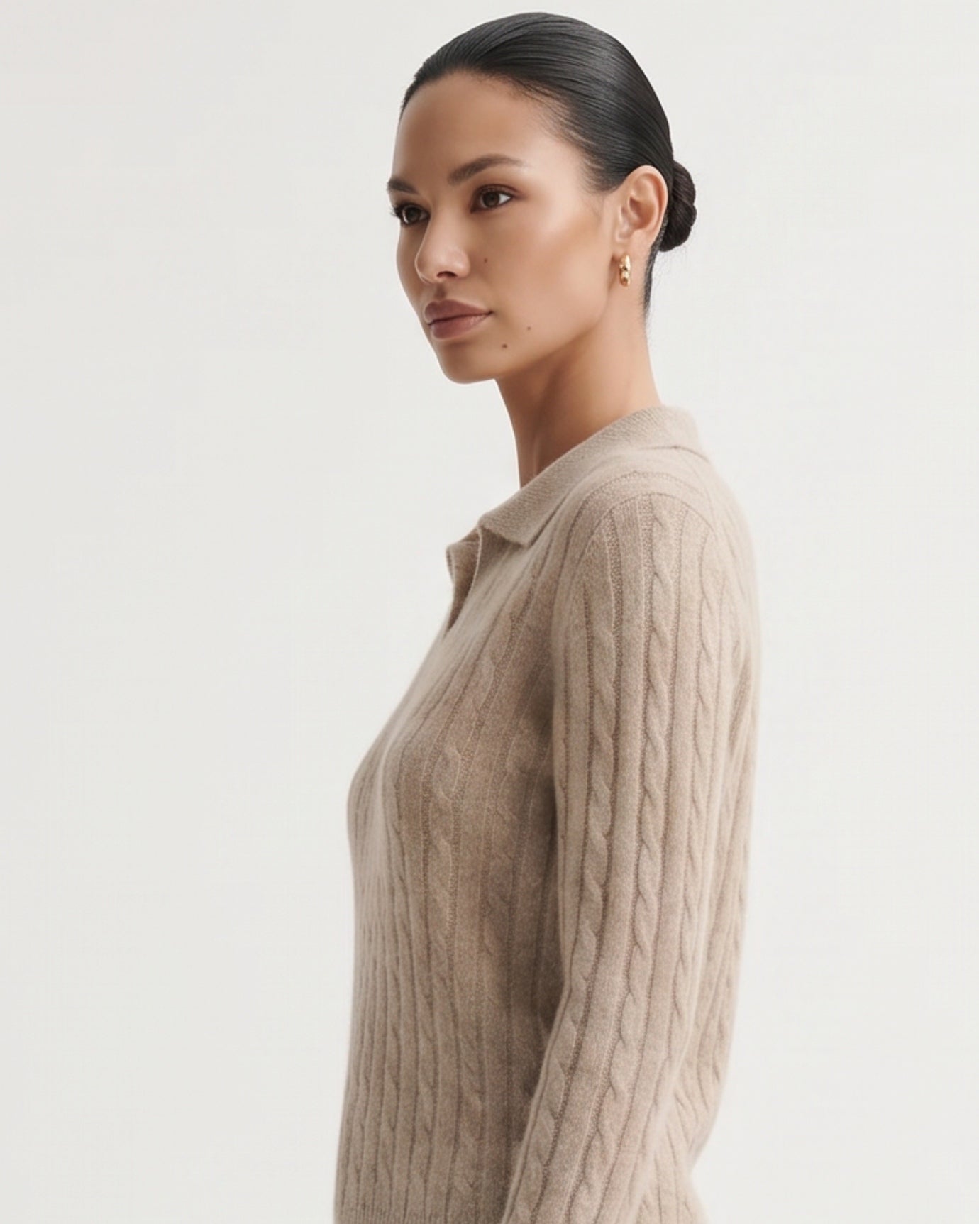 Kira Cashmere Polo Sweater