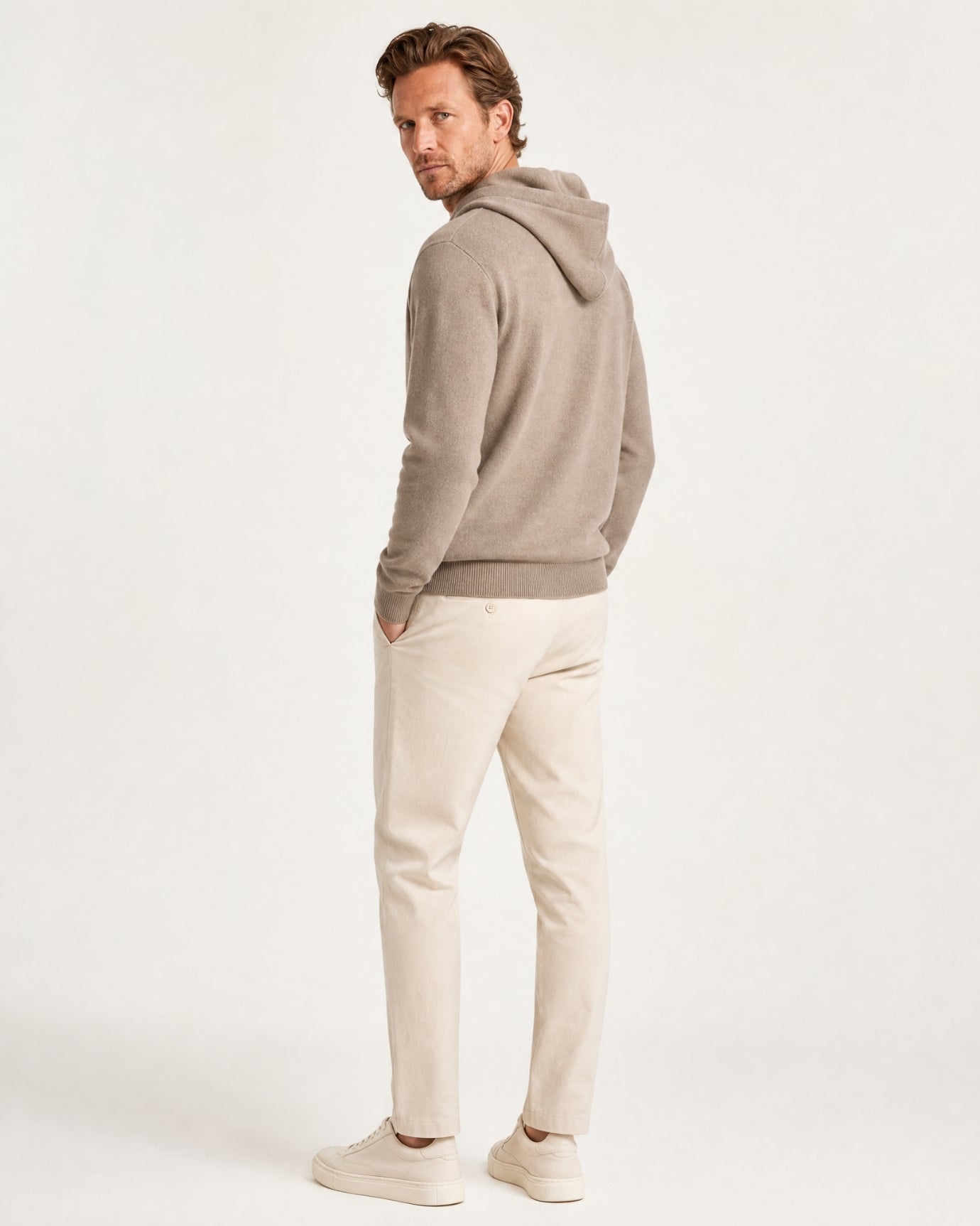 Cashmere Full-Zip Thickened Hooded Cardigan