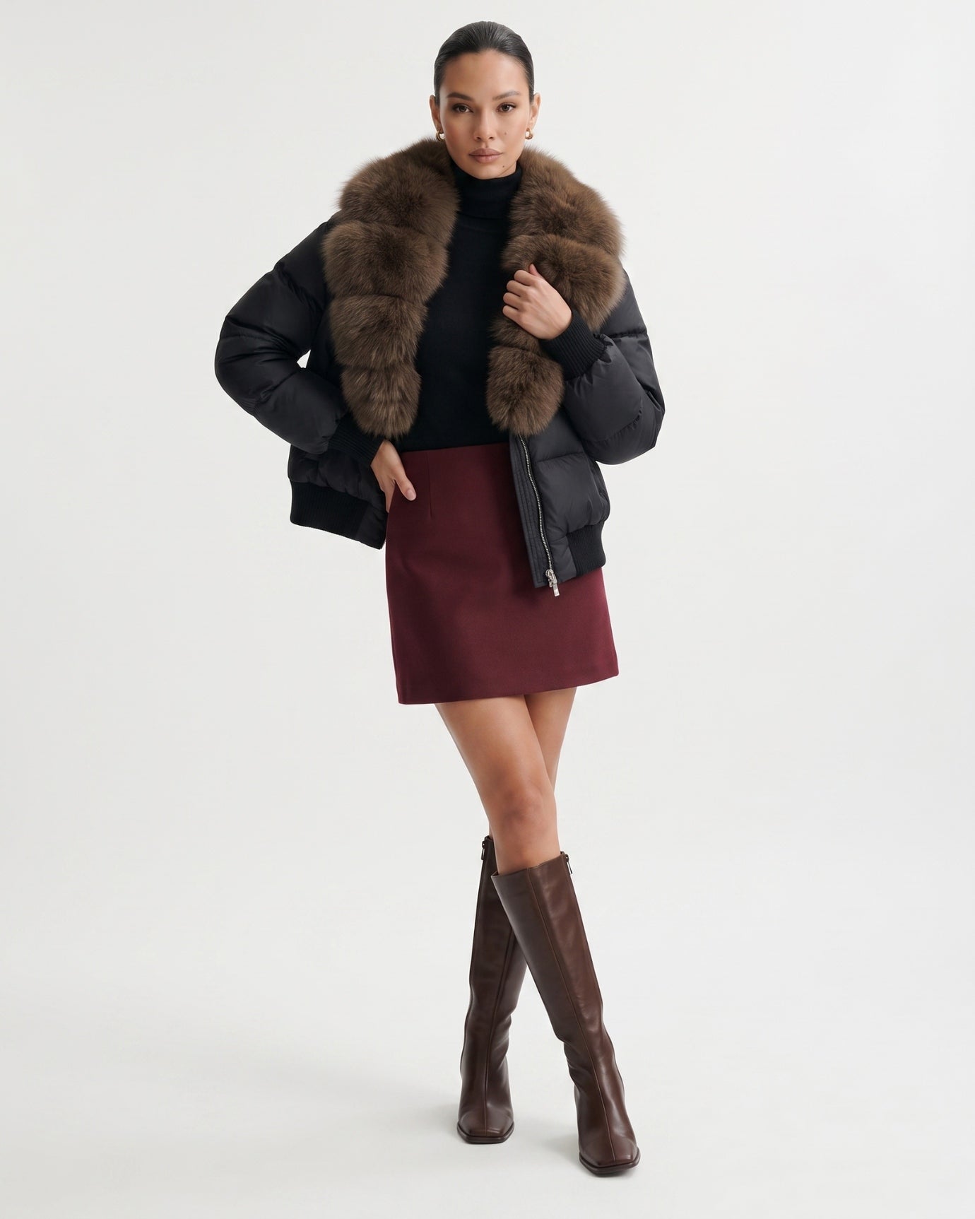 Fur Collar Down Jacket Thickened and Warm