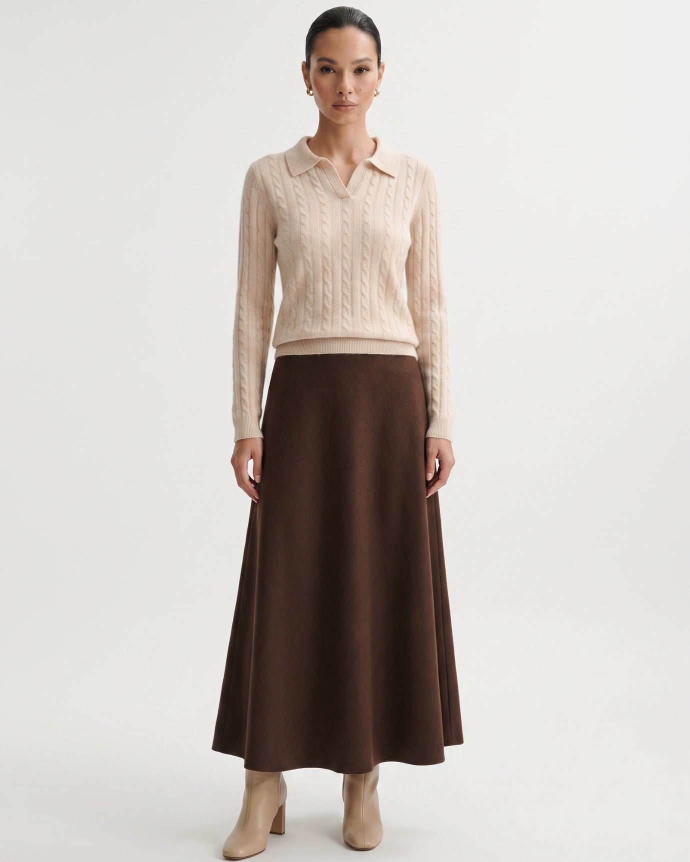 Kira Cashmere Polo Sweater