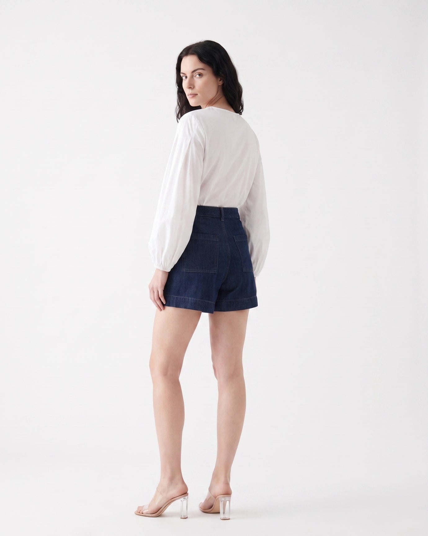 Dark Blue Denim Shorts