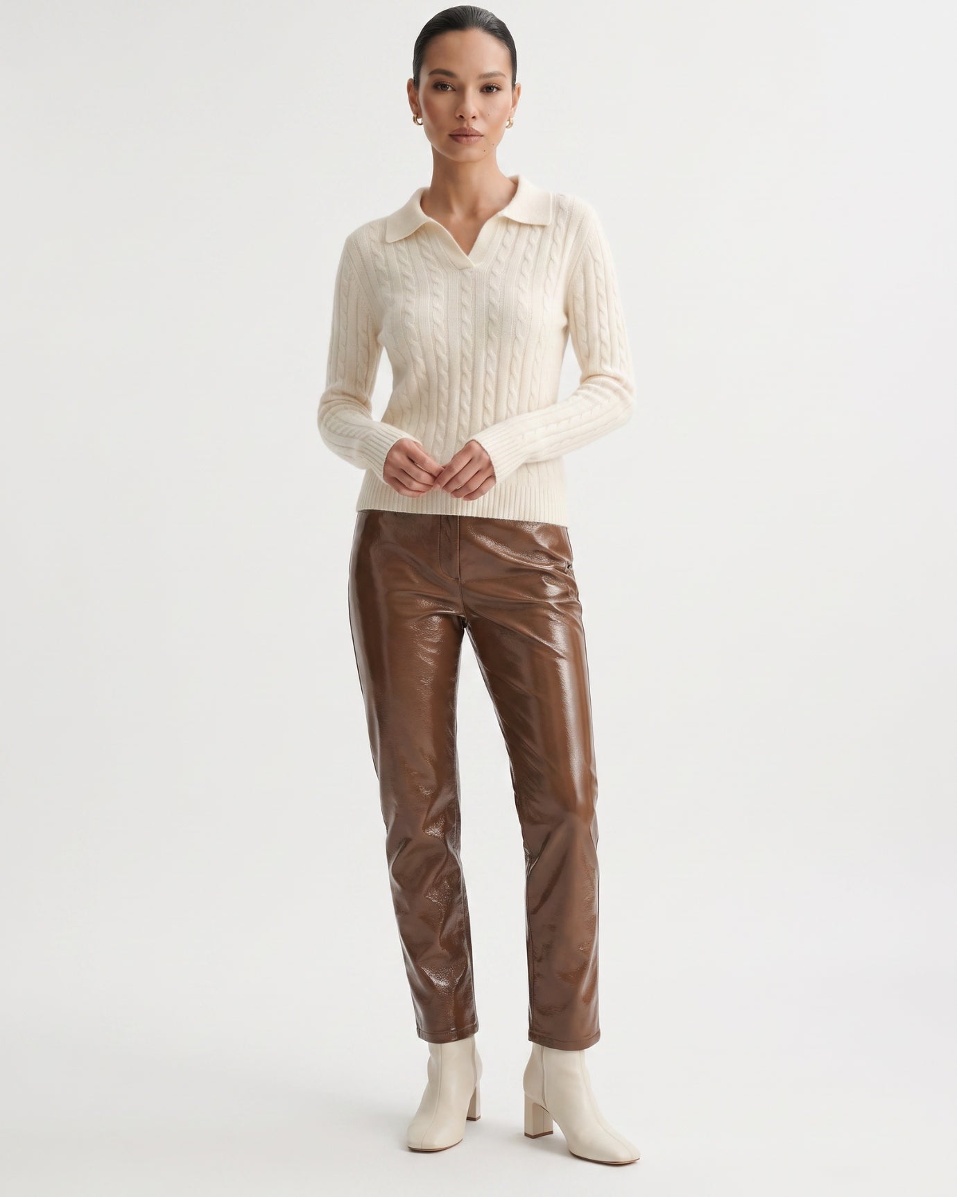 Kira Cashmere Polo Sweater