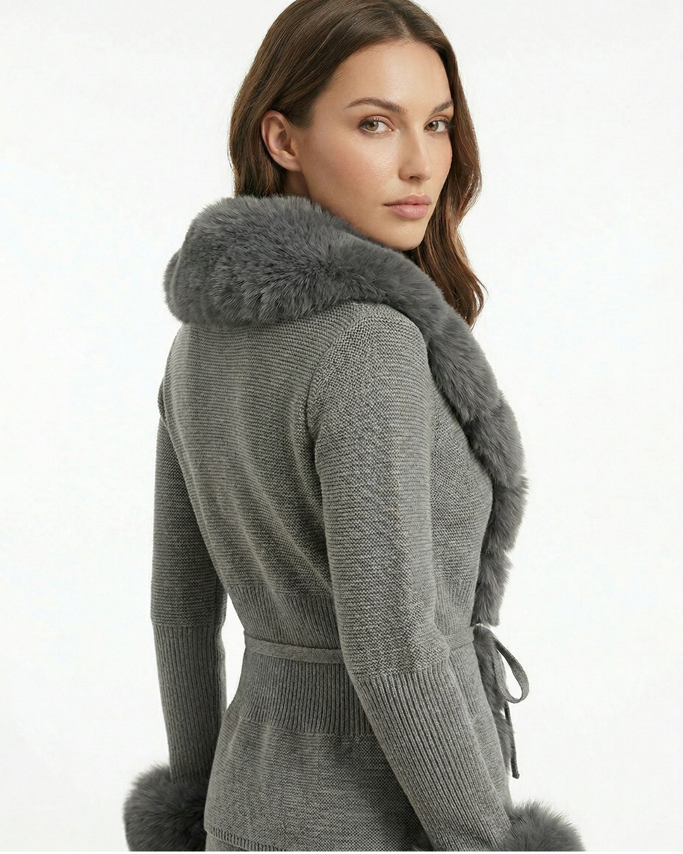 Rinna Faux Fox Fur Cardigan Coat