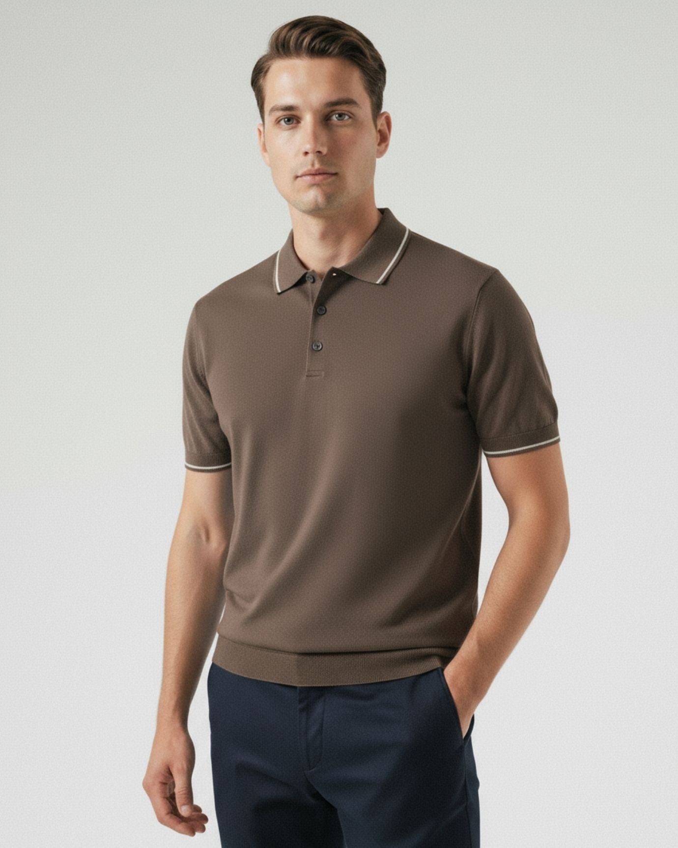 Mulberry Silk Knitted short-sleeved Polo
