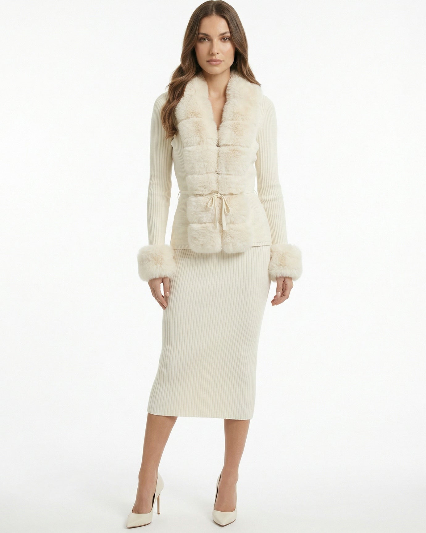 Rinna Faux Fox Fur Cardigan Coat