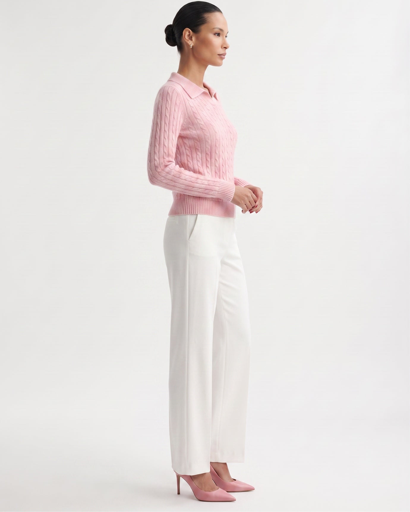 Kira Cashmere Polo Sweater