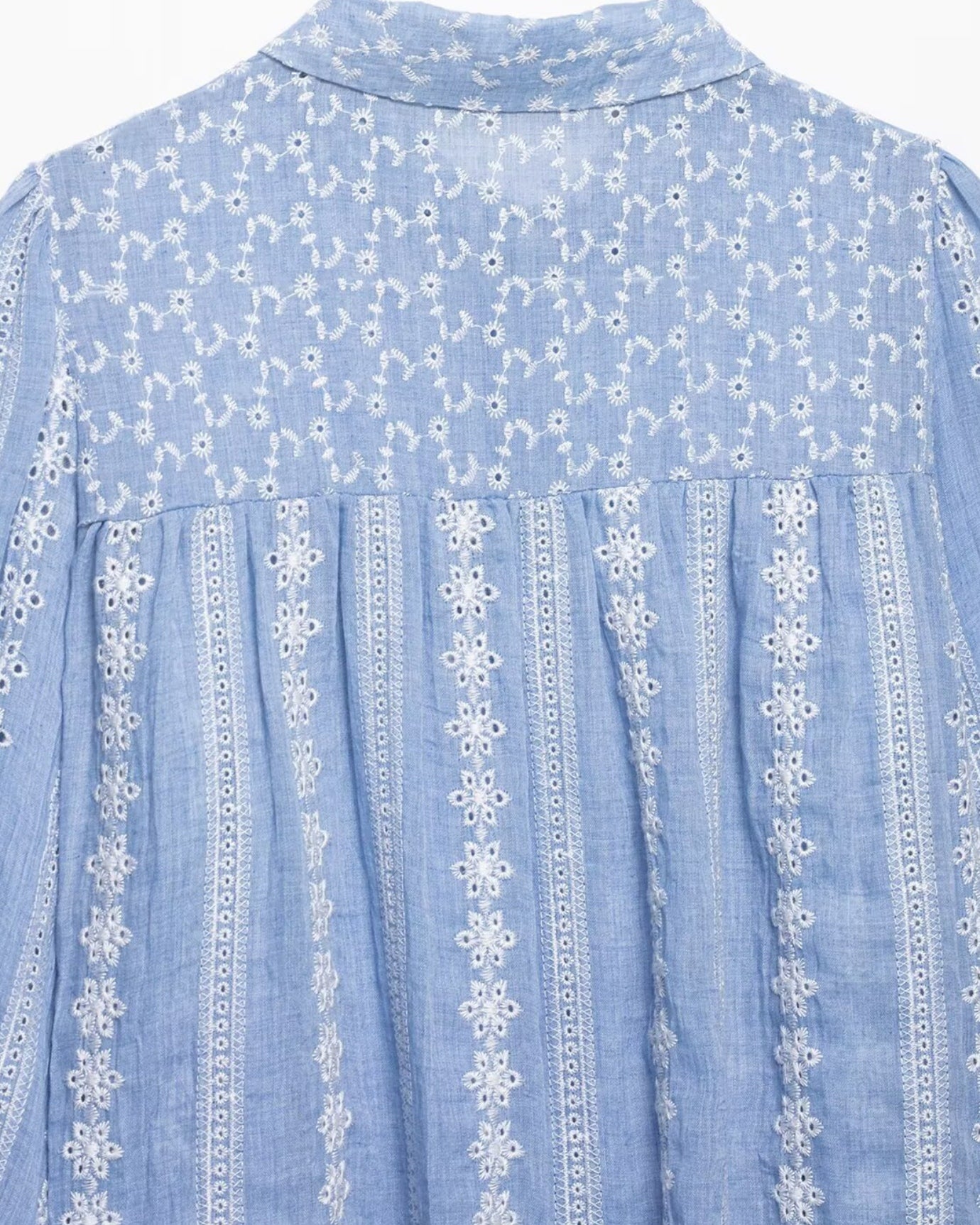 Blouse Shirt Embroidery Blue