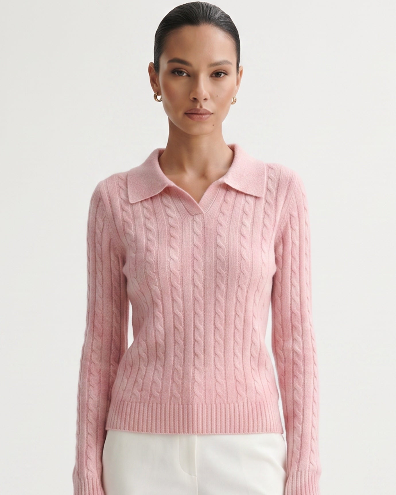 Kira Cashmere Polo Sweater