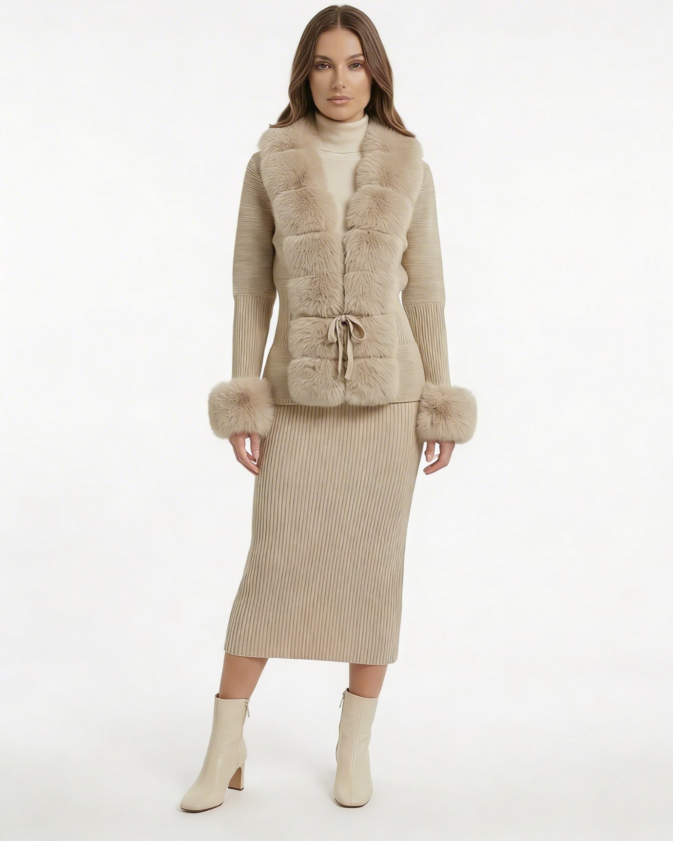 Rinna Faux Fox Fur Cardigan Coat