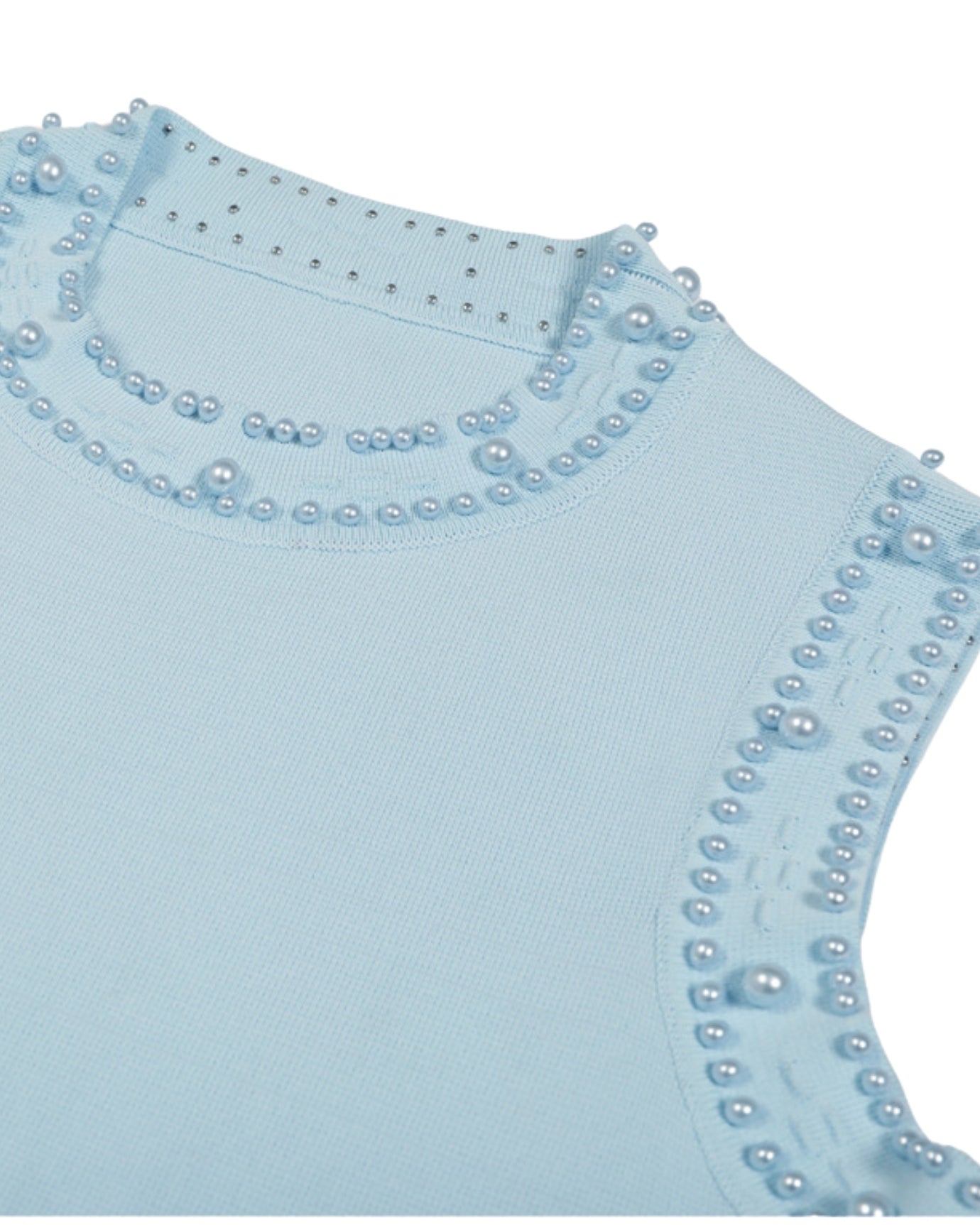 Hamptons Neck Beaded Slim Fit Knitted Dress