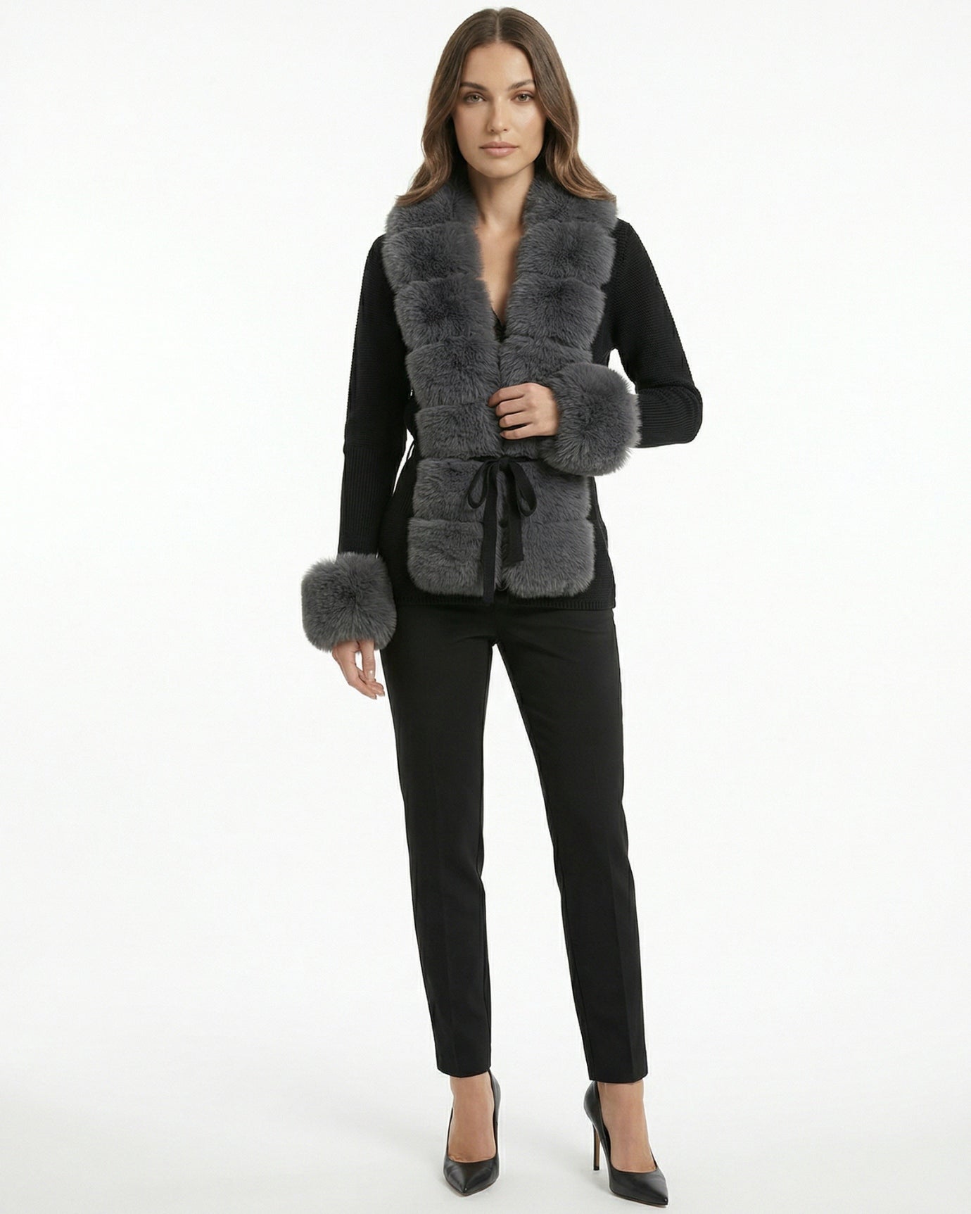 Rinna Faux Fox Fur Cardigan Coat
