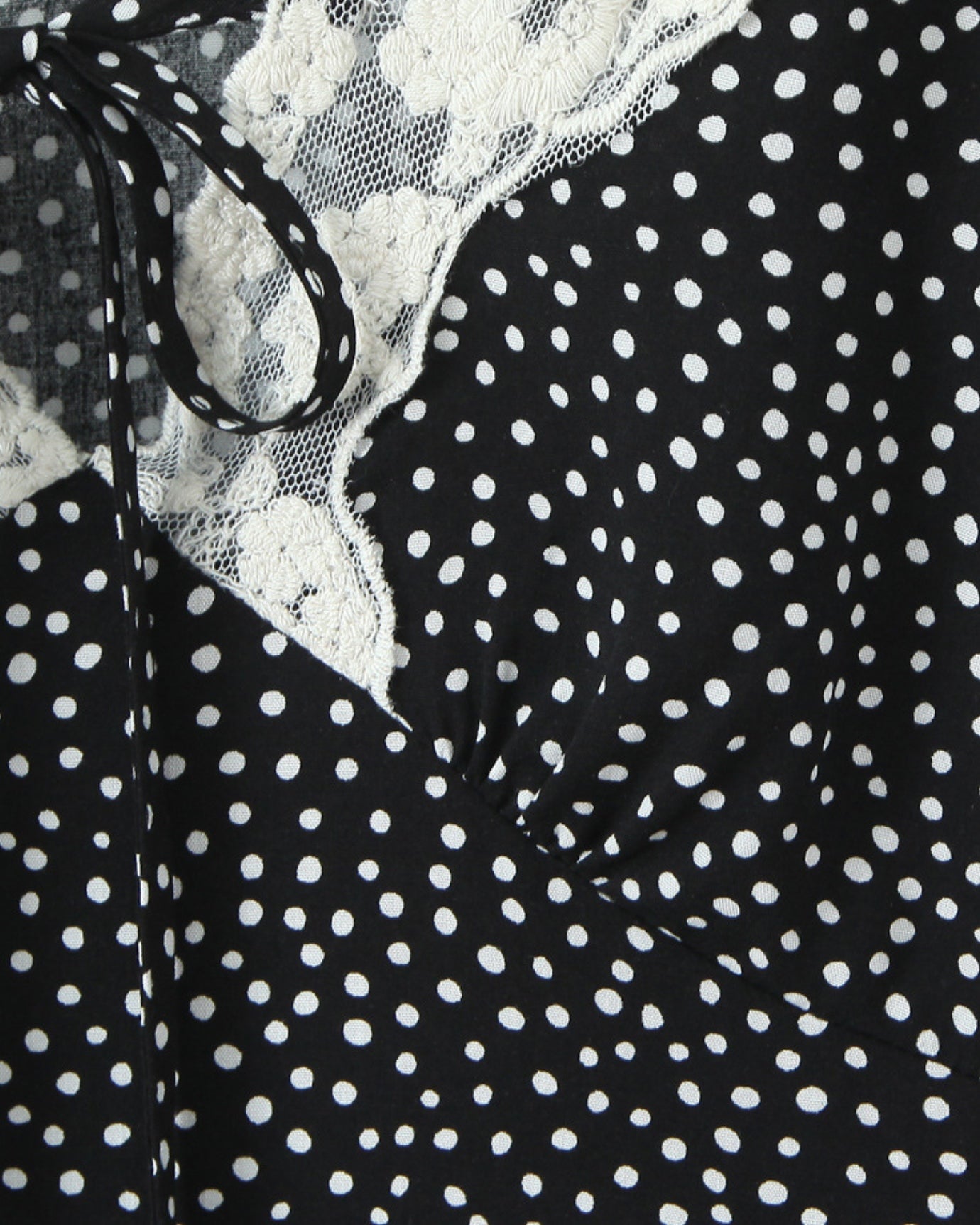 Black Polkadot Dress Set Skirt & Top