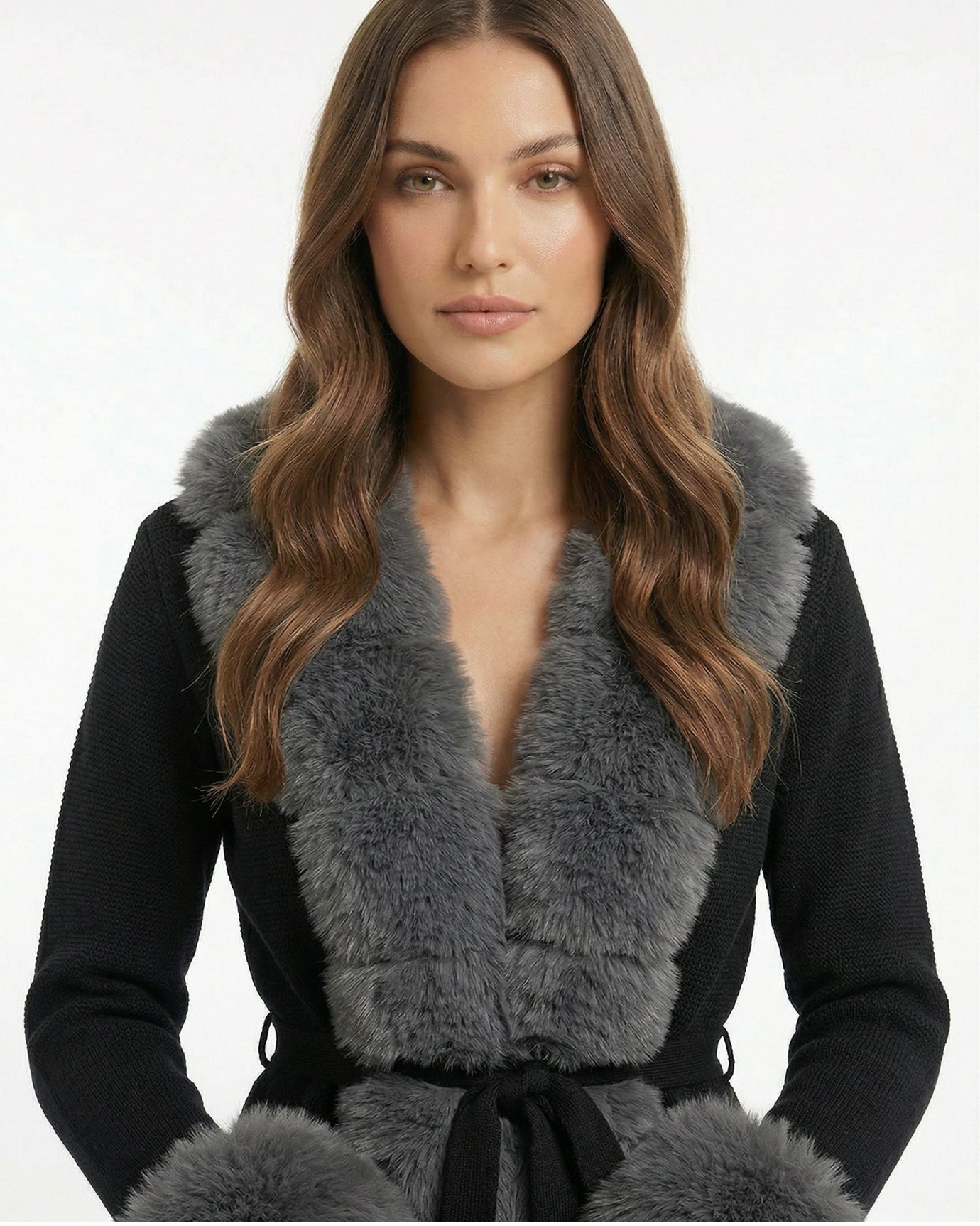 Rinna Faux Fox Fur Cardigan Coat