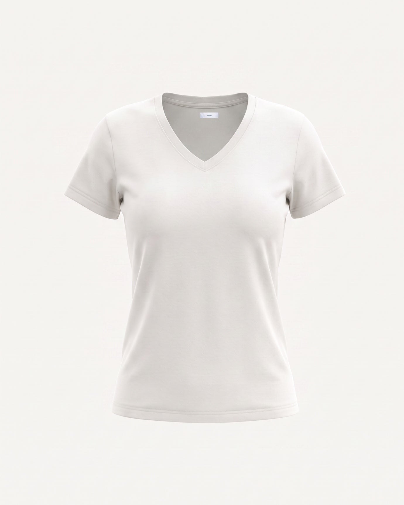 High-end Mercerized Cotton Woman V- Neck T-Shirt