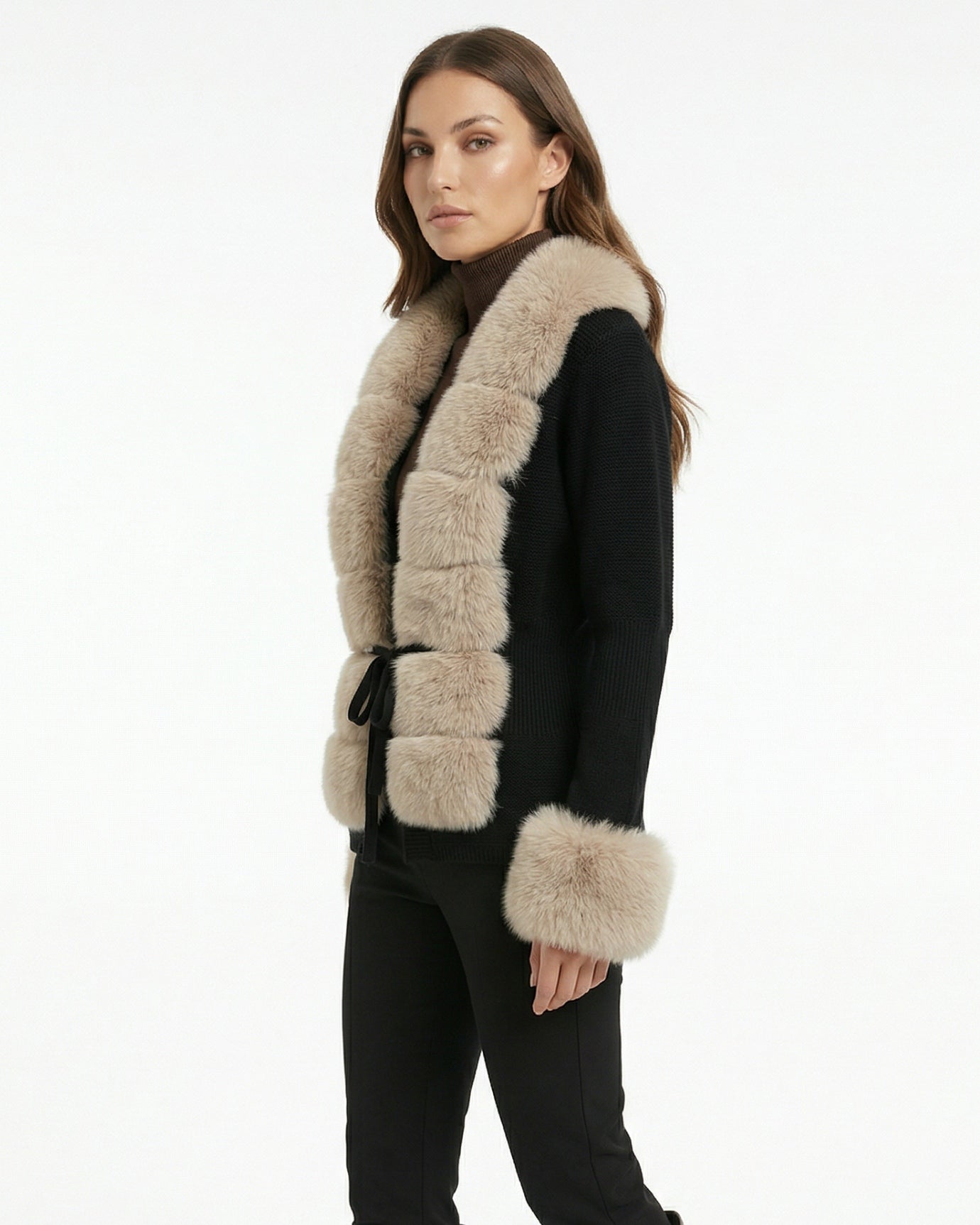 Rinna Faux Fox Fur Cardigan Coat