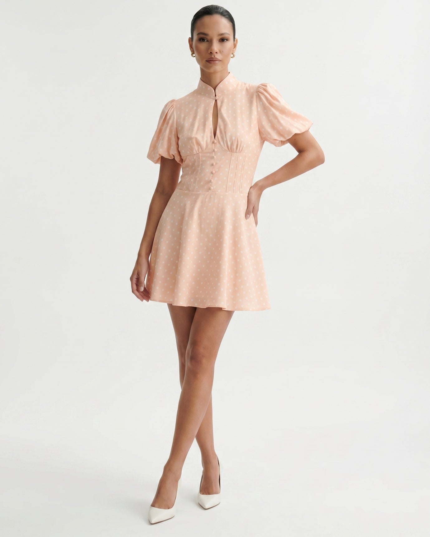 Marbella Puff Sleeve Polkadot Dress
