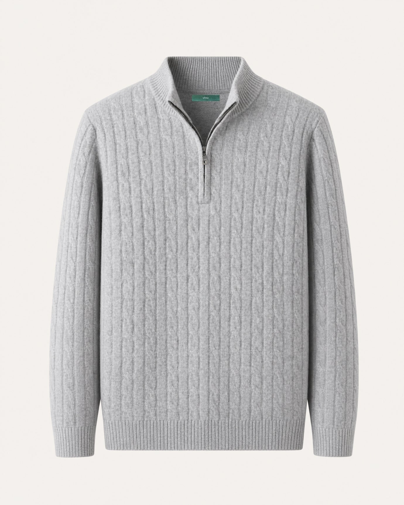 Cashmere Half-Zip Thick Cable Knit Knitwear