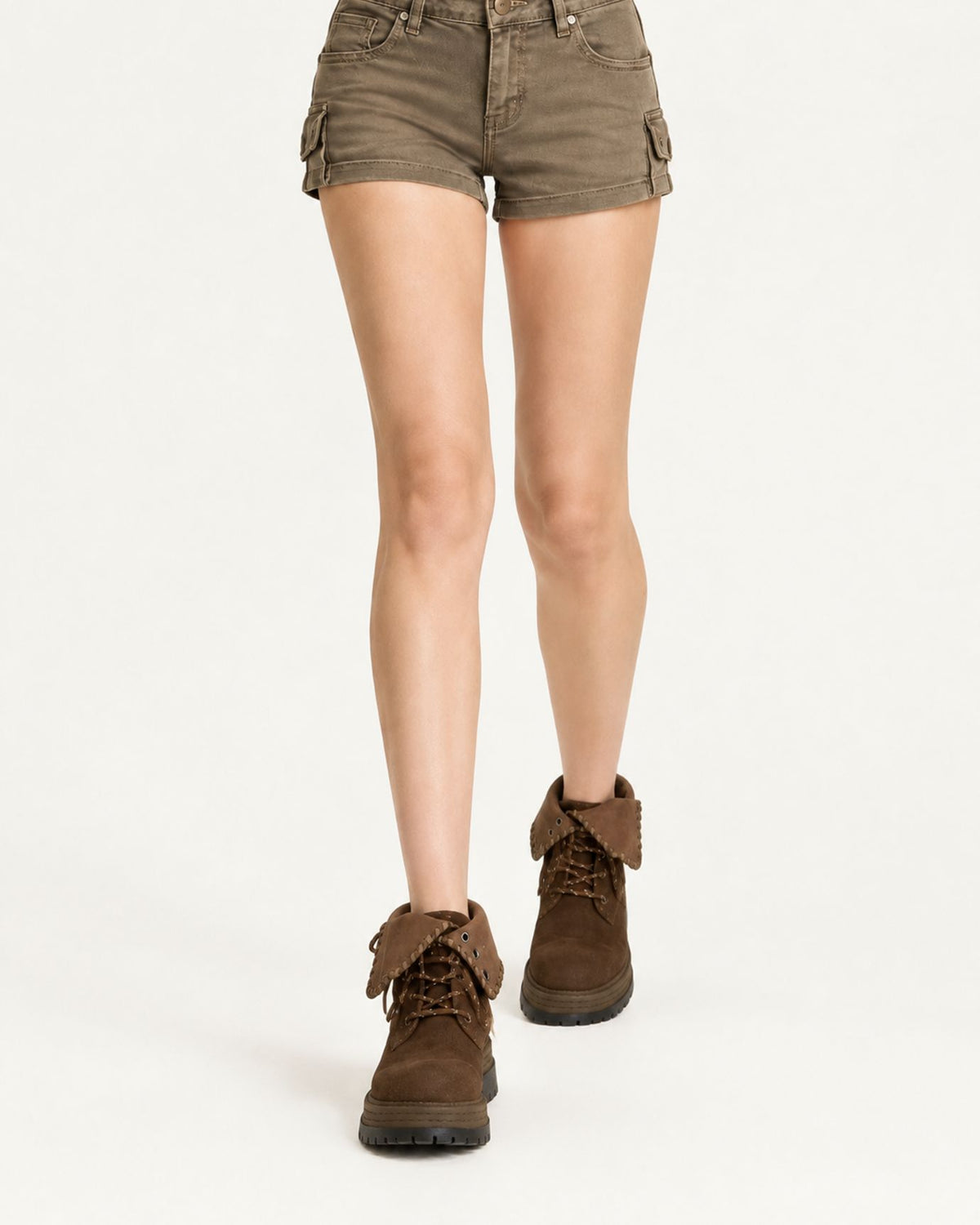 Foldover Leather Chunky Sole Boots
