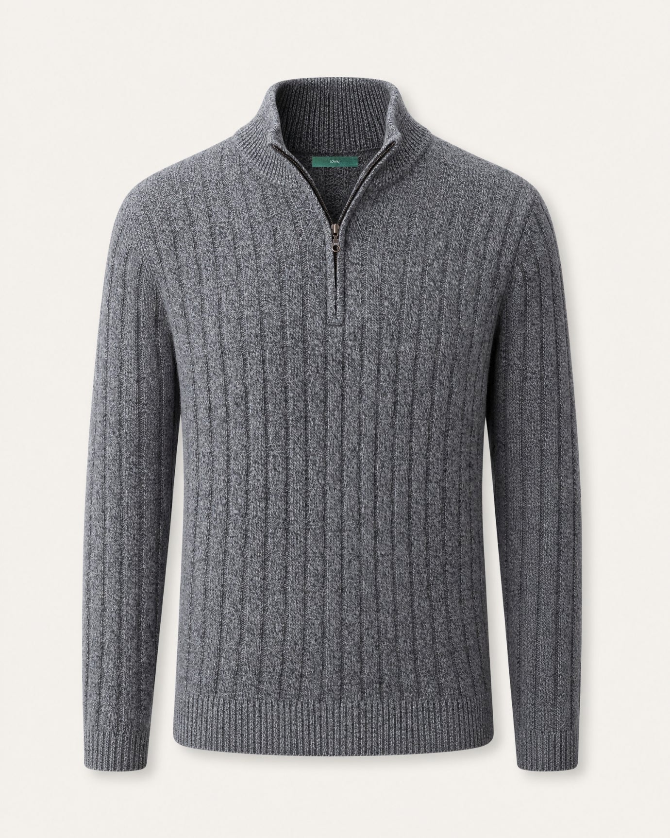 Cashmere Half-Zip Thick Cable Knit Knitwear