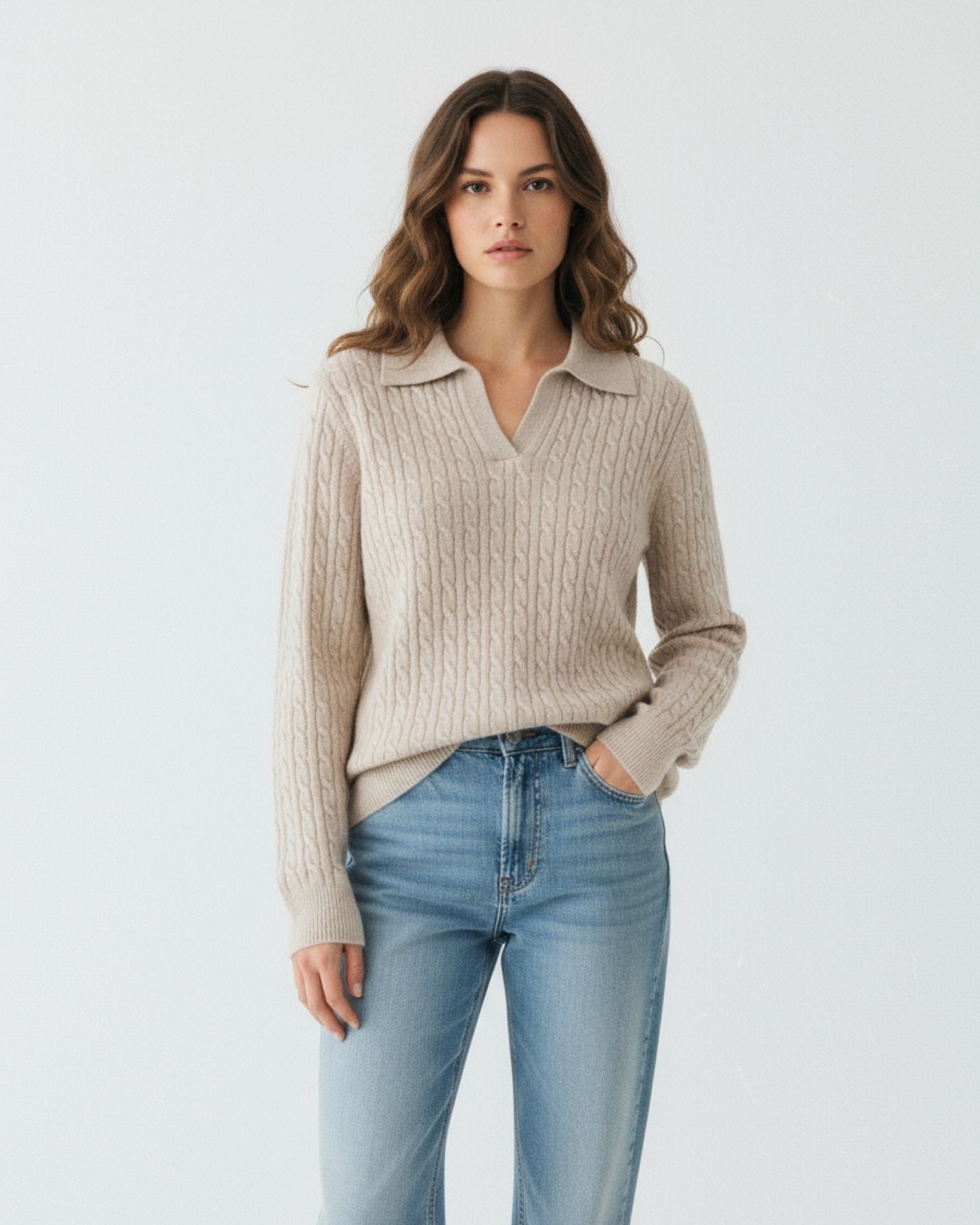 Kylie Cashmere Sweater Pullover Polo