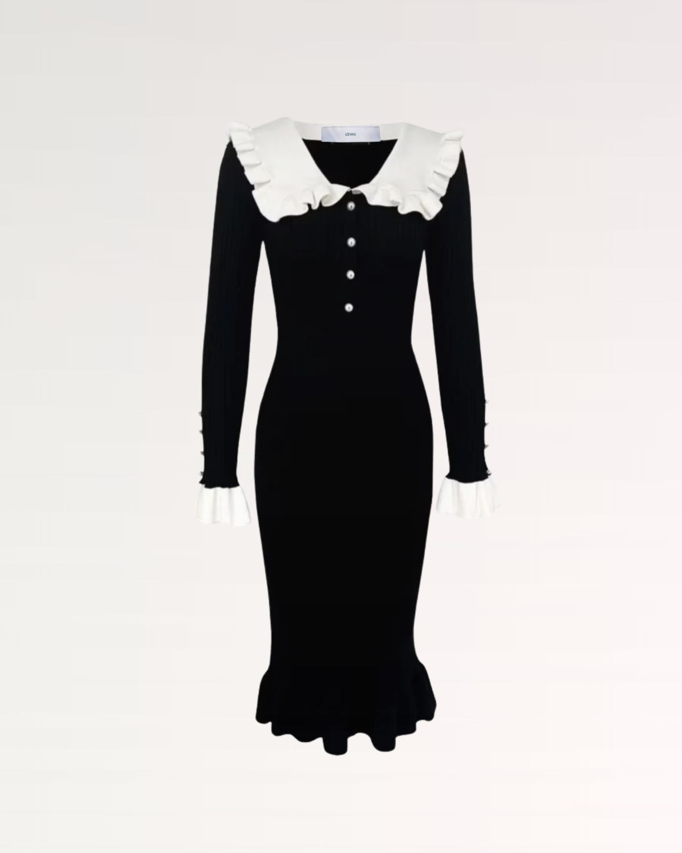chinese dress ladies Old Money Dress Long Sleeve, Black / XL