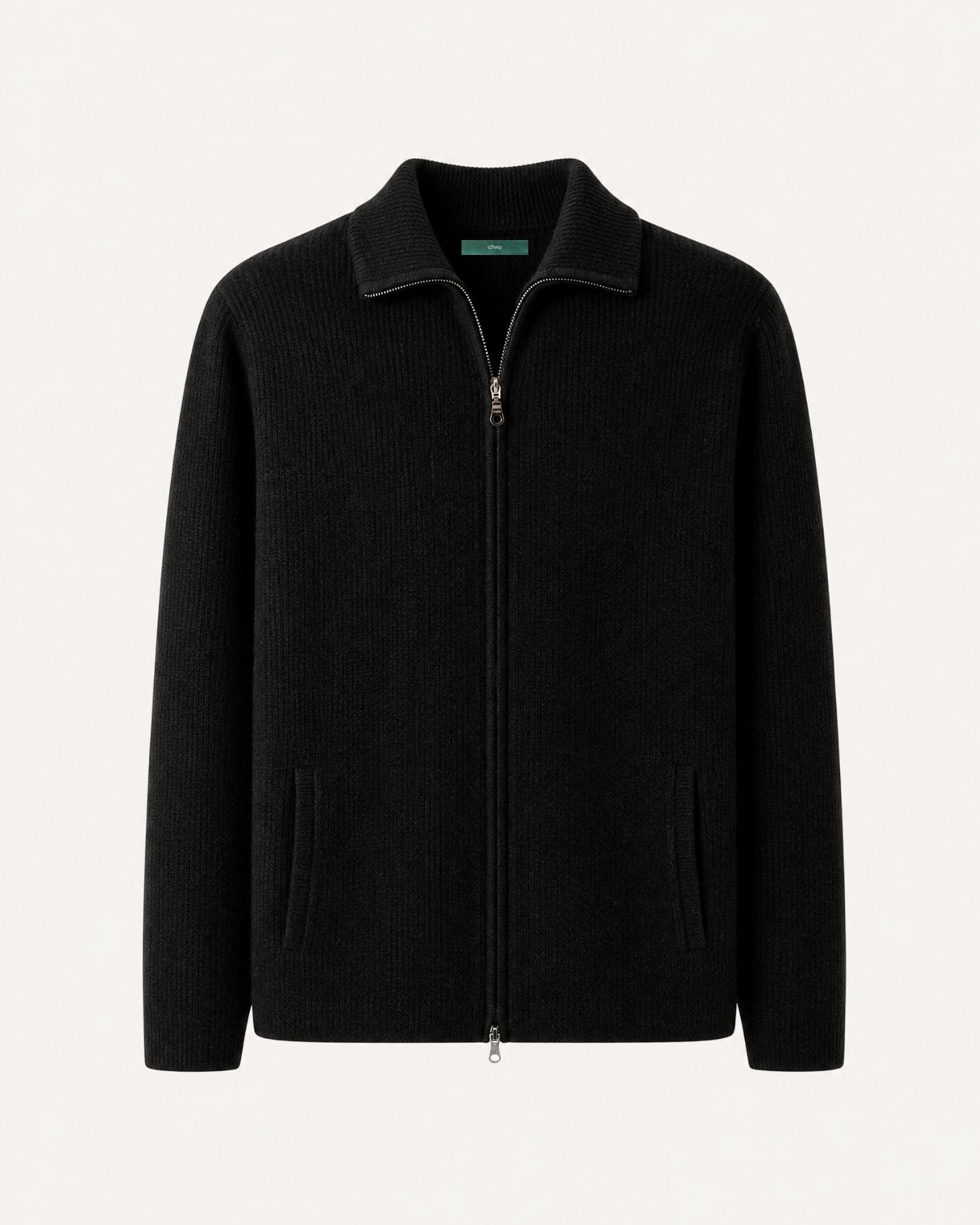 New York Thick Ribbed Cashmere Zip Sweater