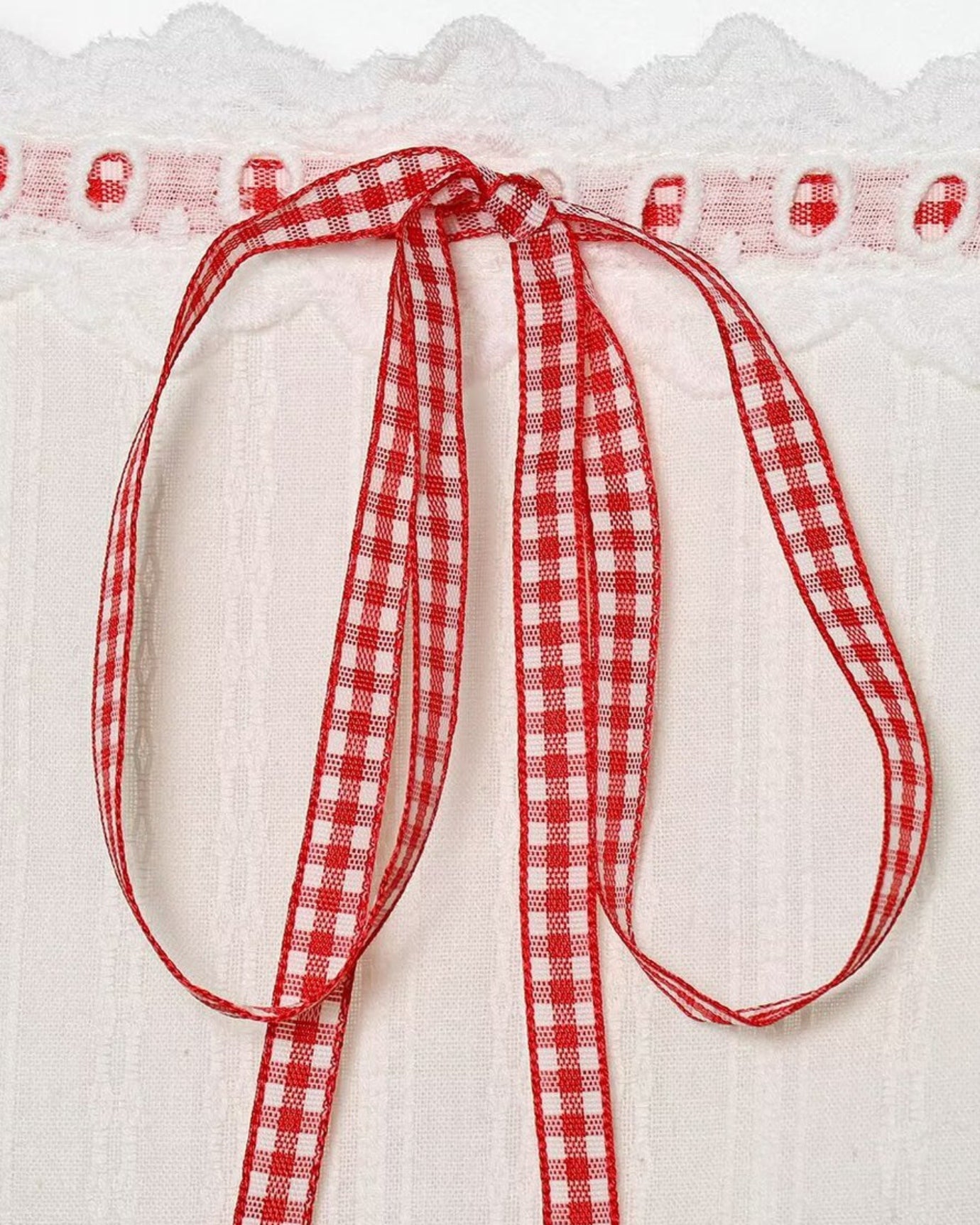 Jacquard Lace White Red Set