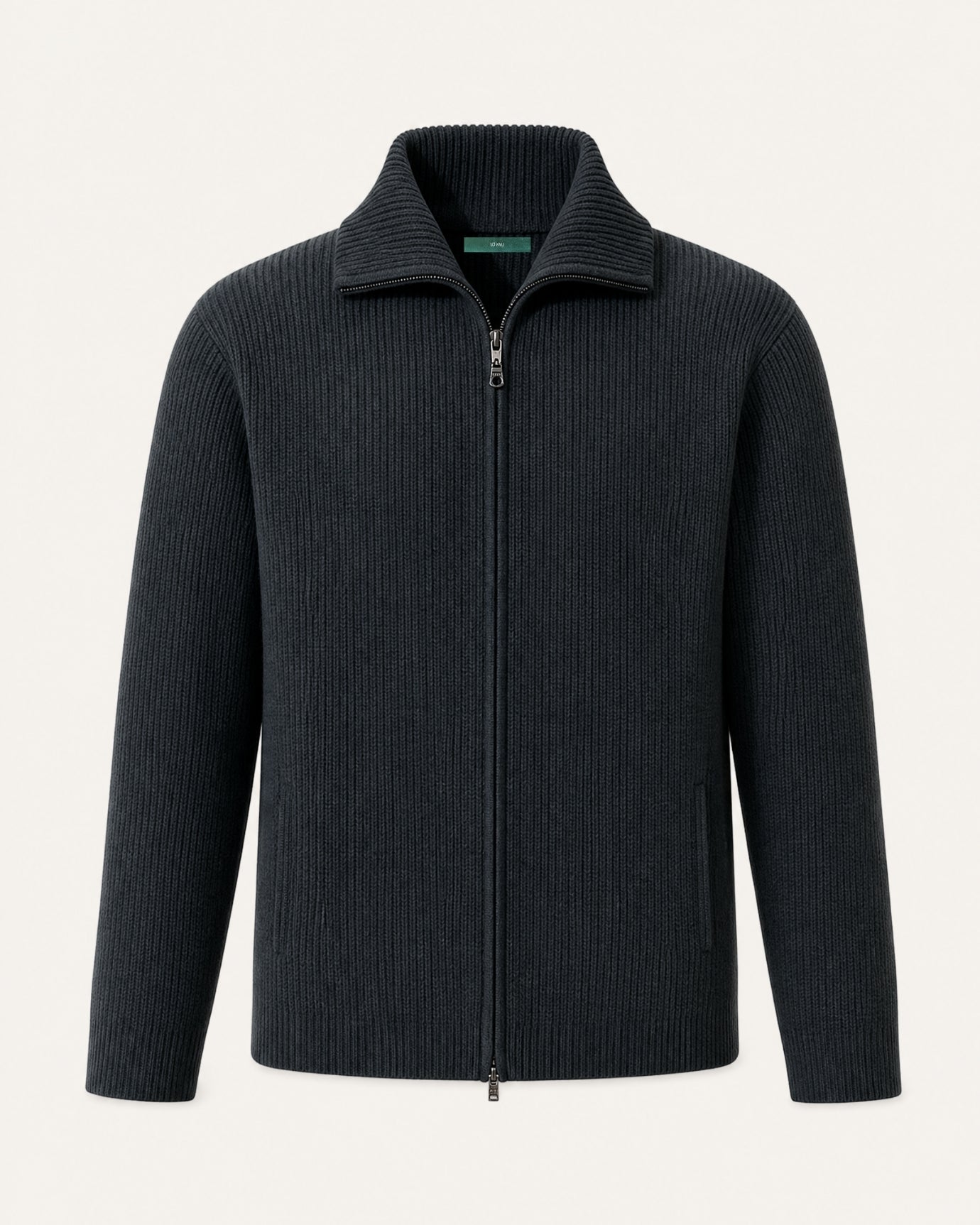 New York Thick Ribbed Cashmere Zip Sweater