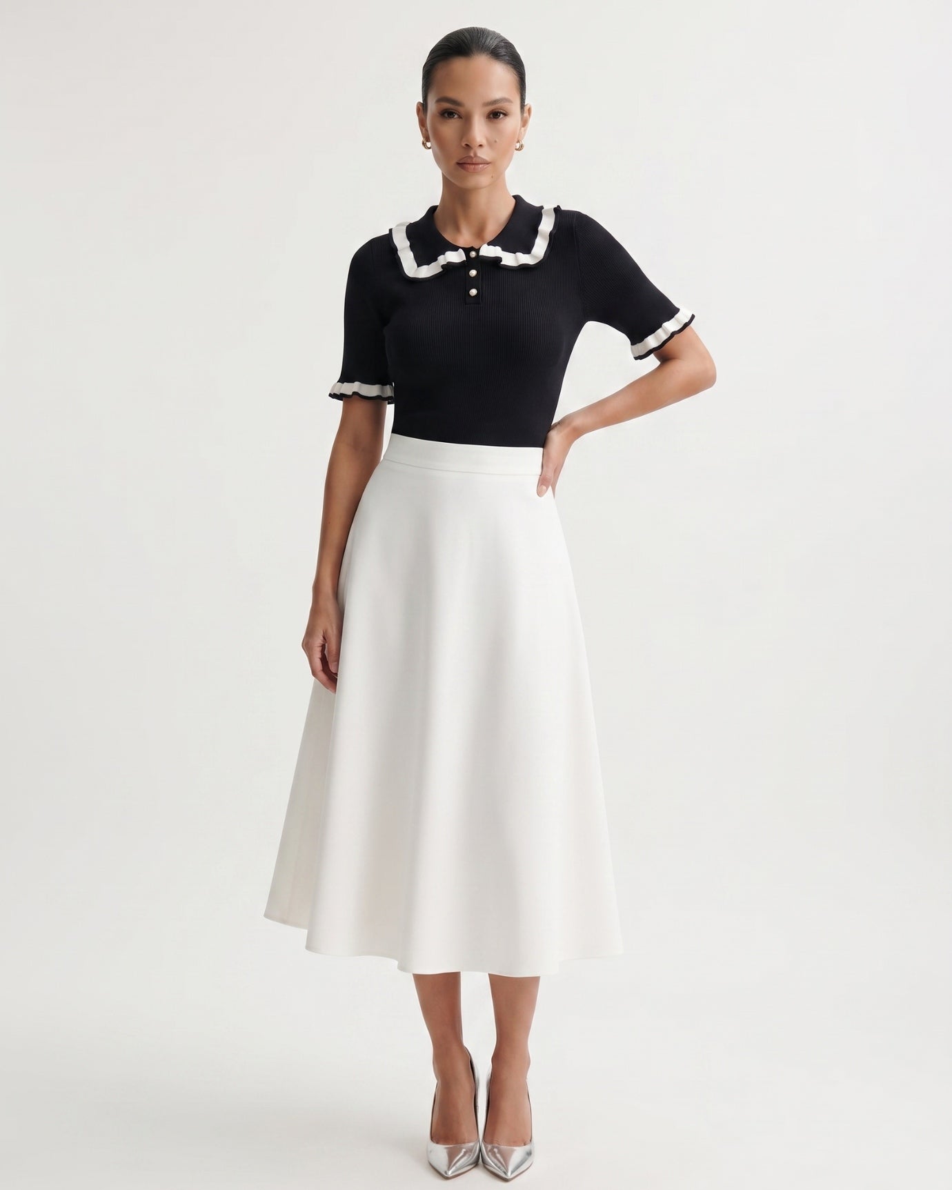 Black & White Contrast Polo