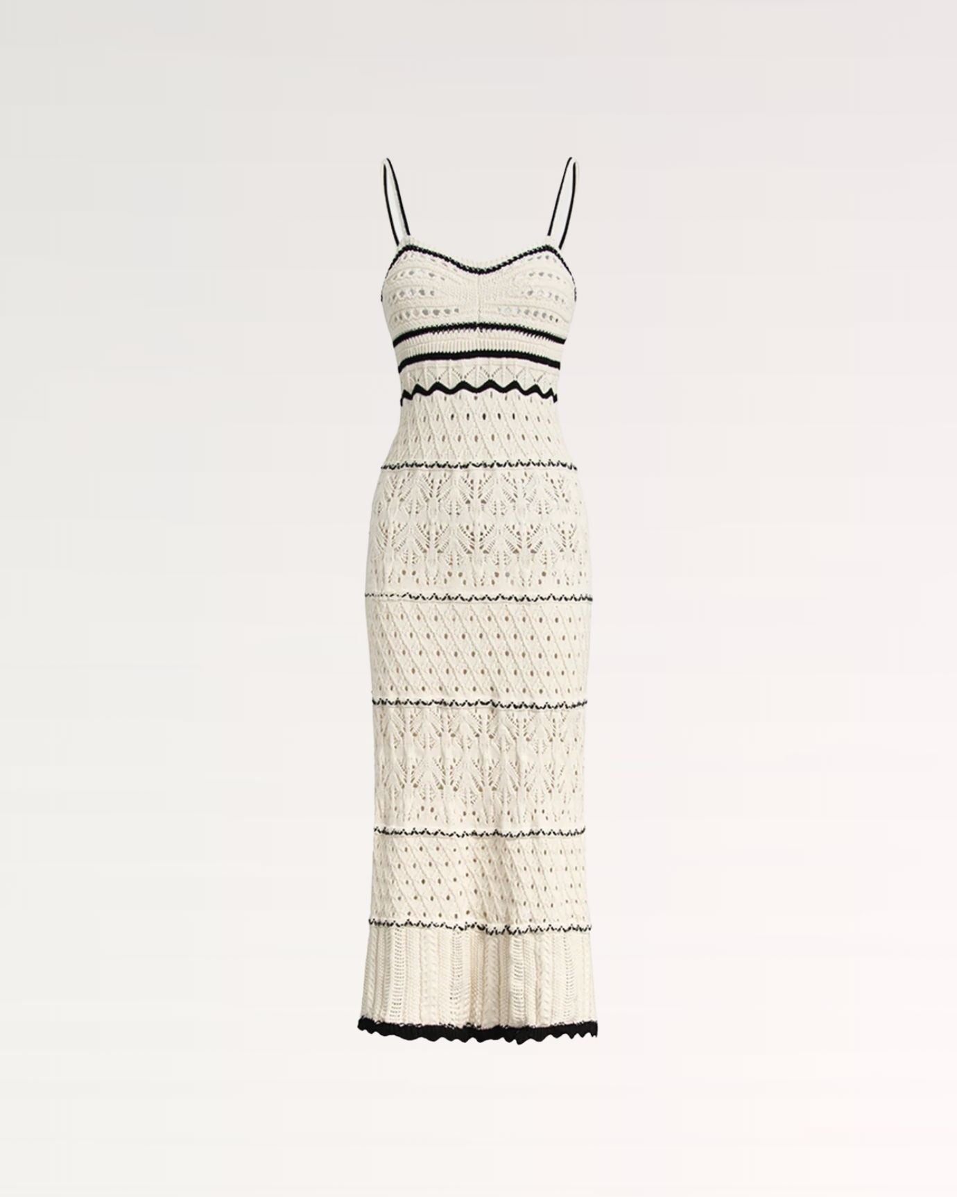 Crochet Mini Dress Summer, Off White / XS