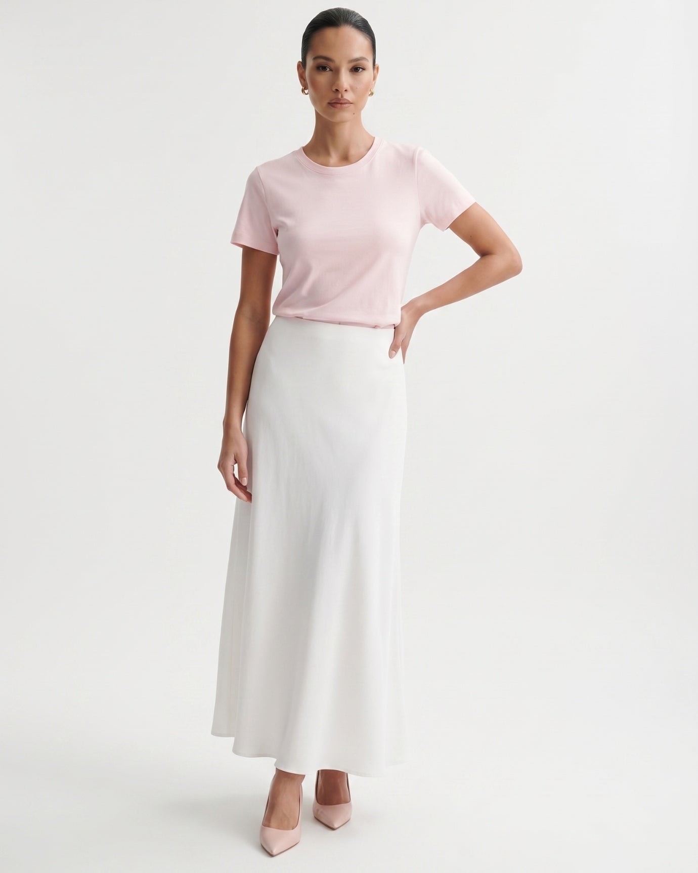 High-end Mercerized Cotton Woman Round Neck T-Shirt