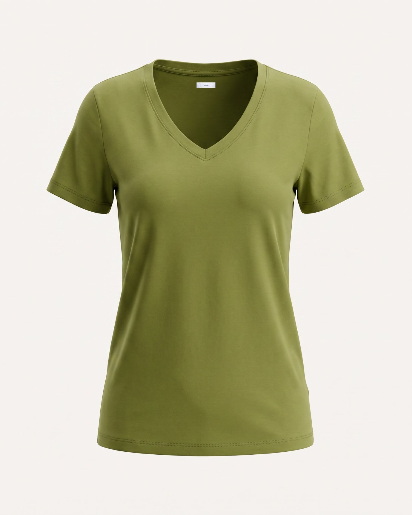 High-end Mercerized Cotton Woman V- Neck T-Shirt