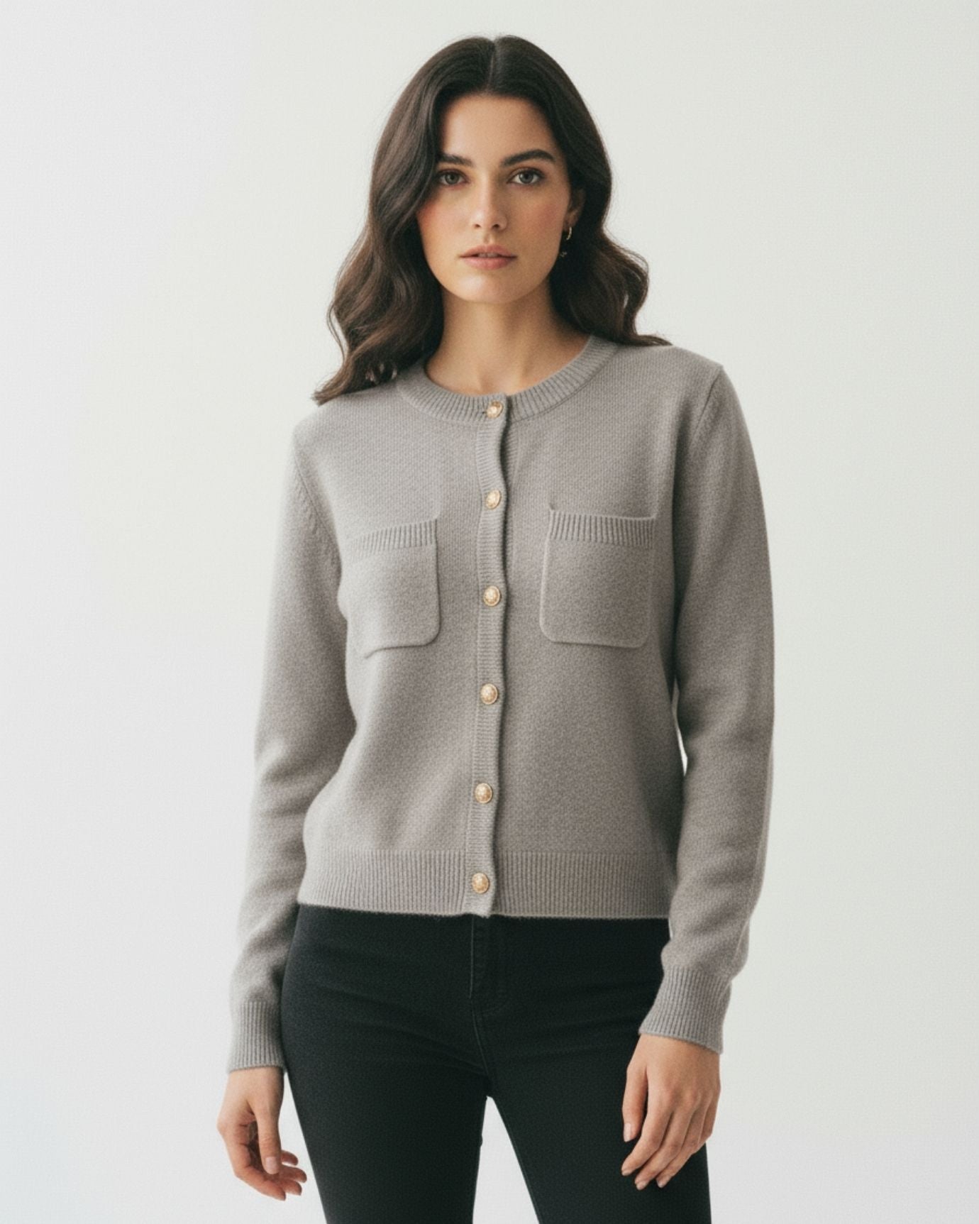 Lina Cashmere Sweater Fine Cardigan Floral