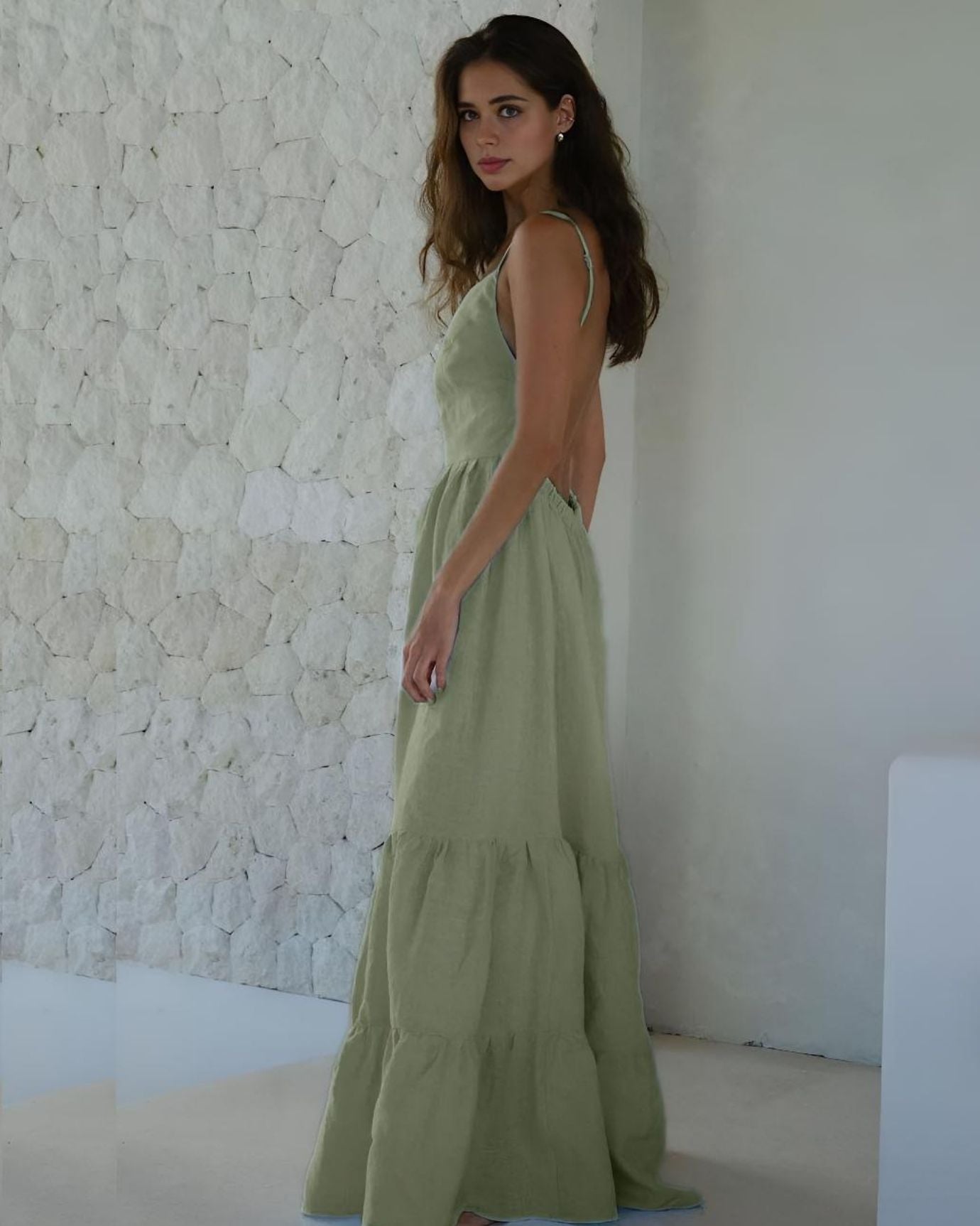 Rhi Suspender Dress Light Green