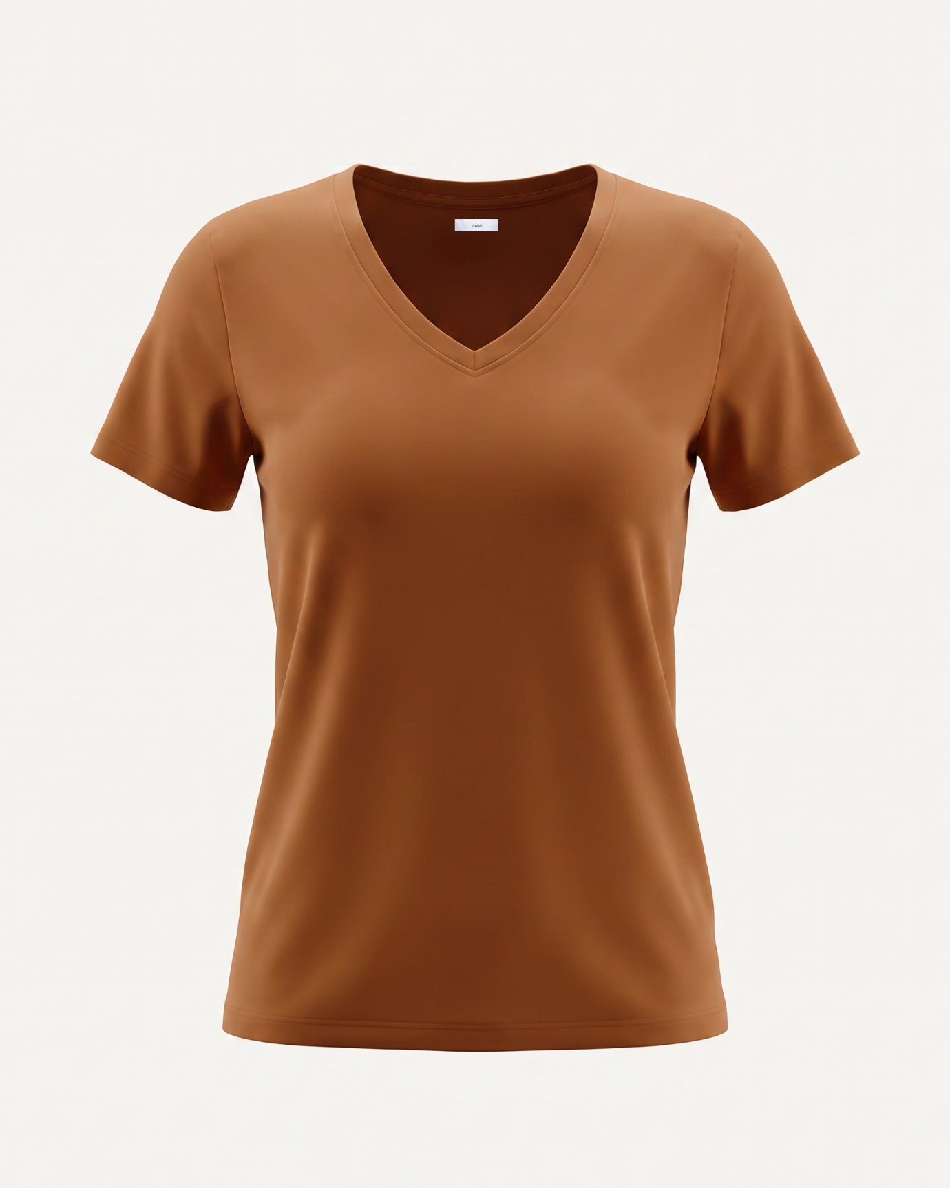 High-end Mercerized Cotton Woman V- Neck T-Shirt