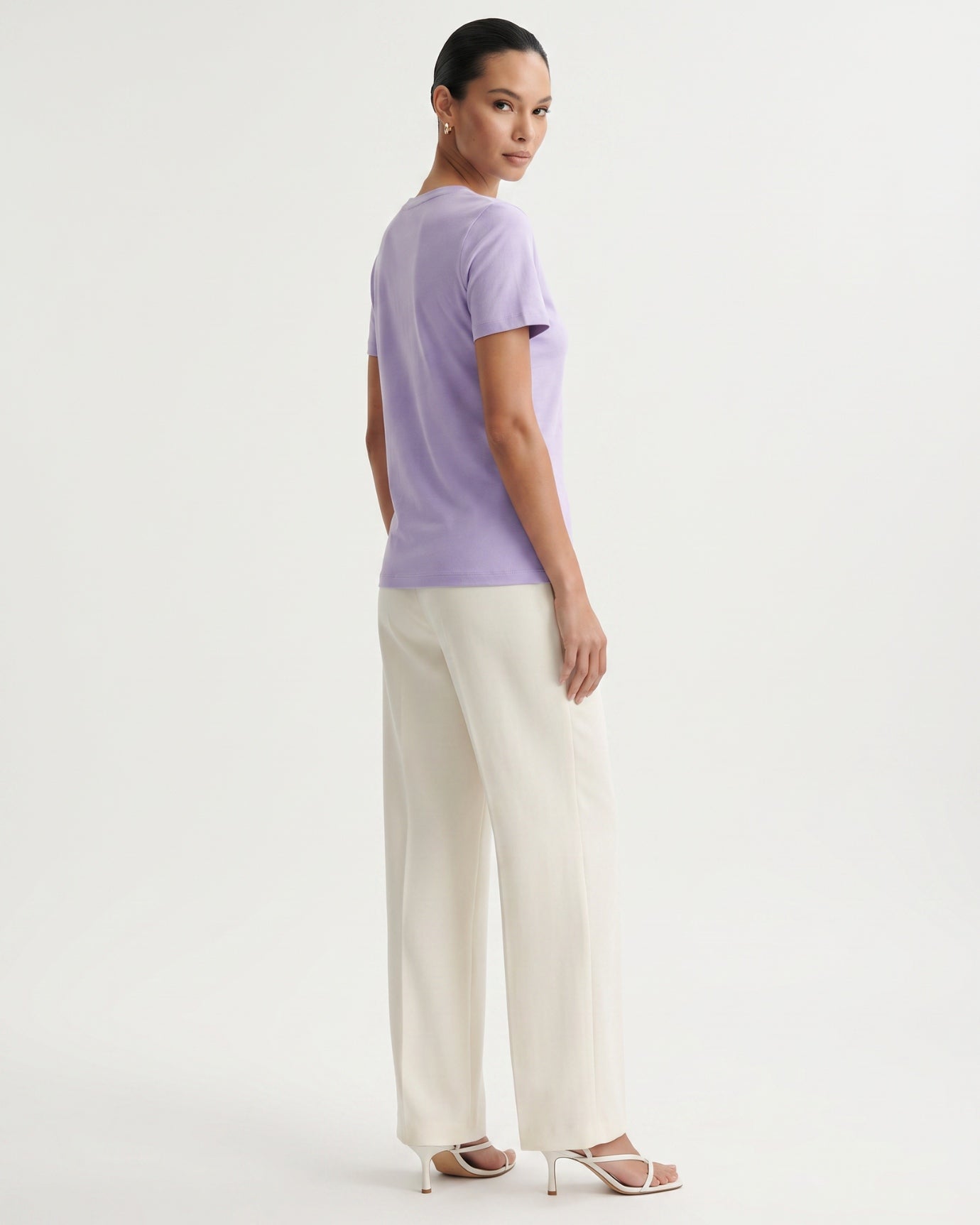 High-end Mercerized Cotton Woman Round Neck T-Shirt