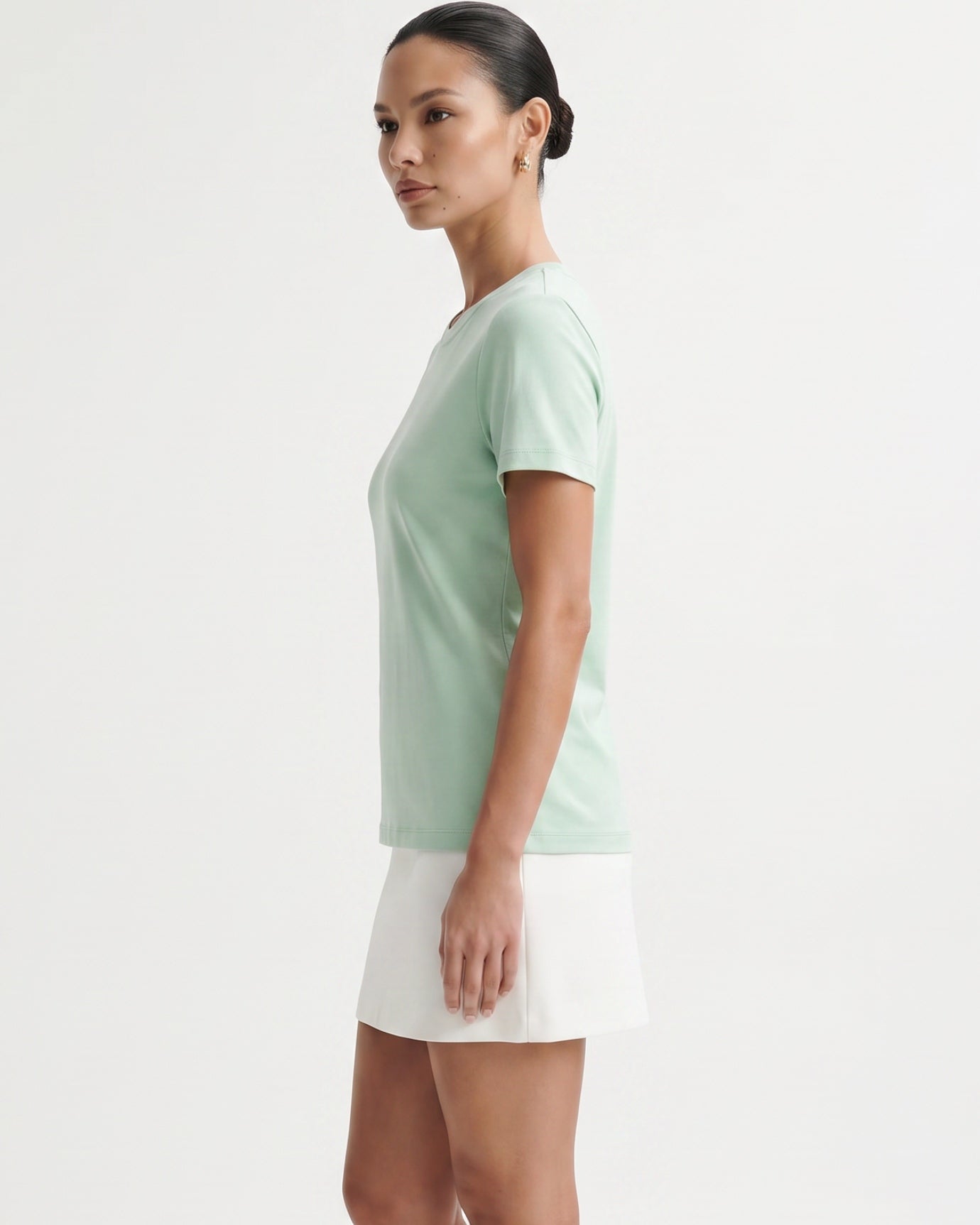 High-end Mercerized Cotton Woman Round Neck T-Shirt