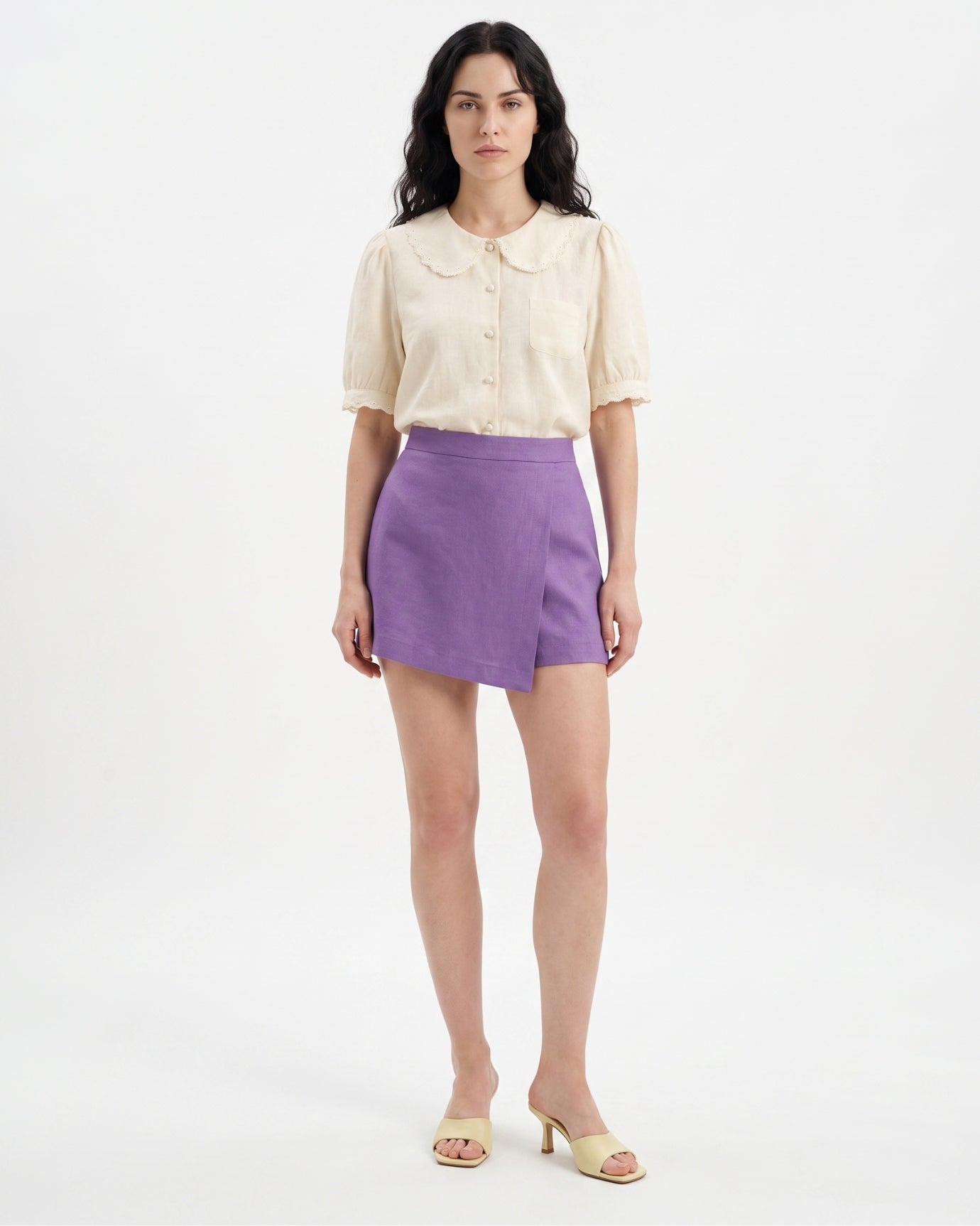 Sweet Lace Trim Embroidery White Top Shirt