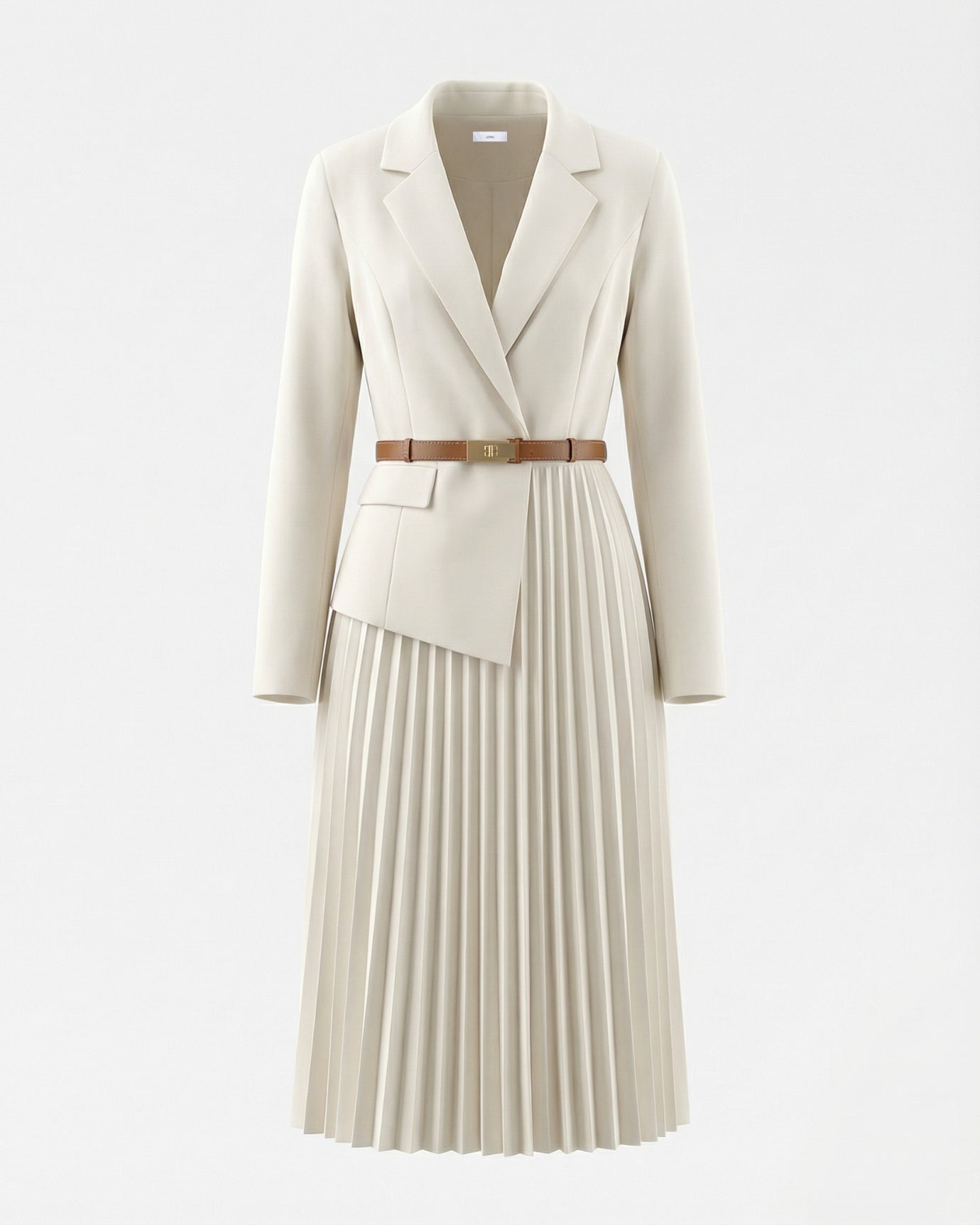 Suit Jacket Waist Set Patchwork Pleated Skirt