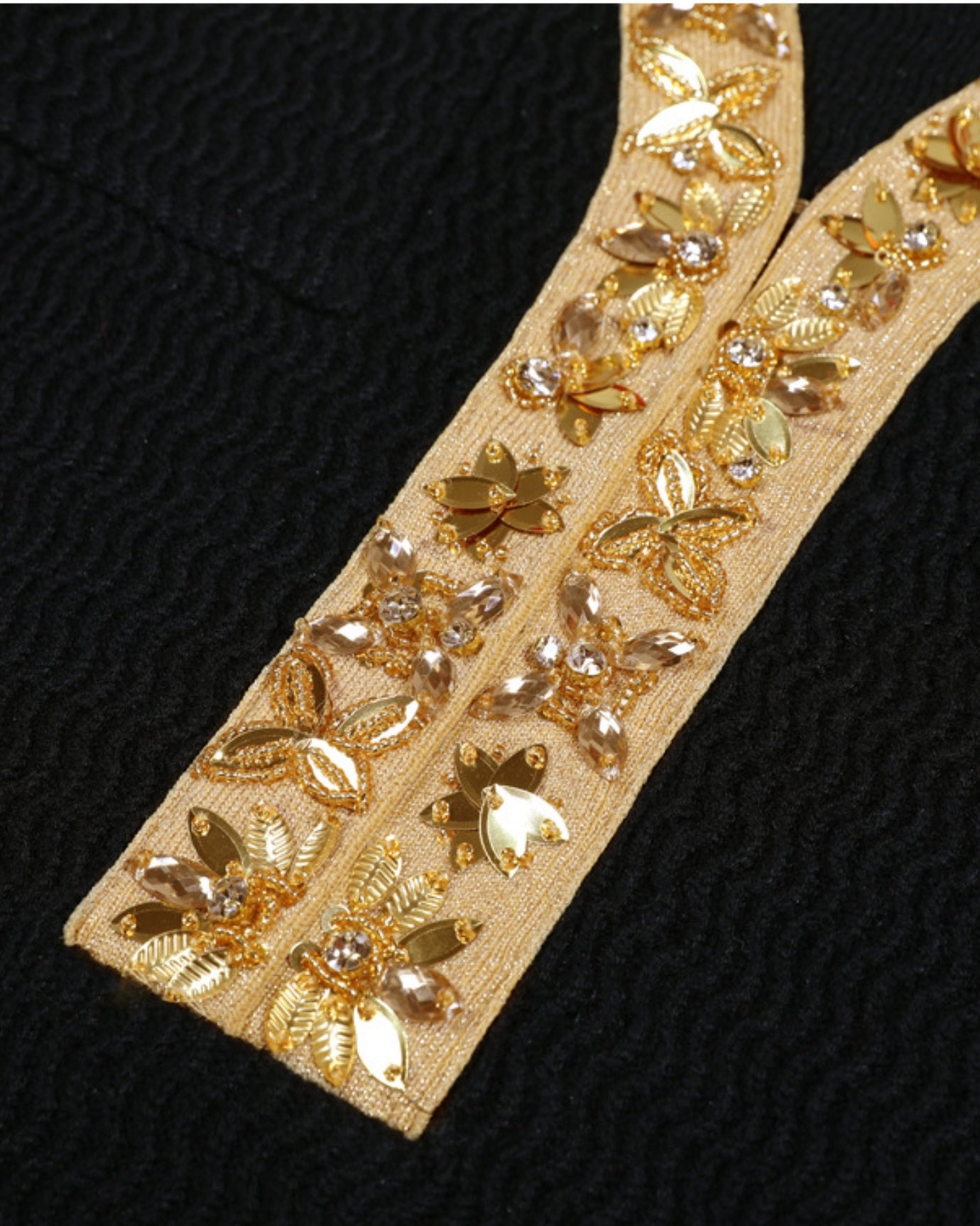 Slim-Fit Beaded Knit Long-Sleeve Dress