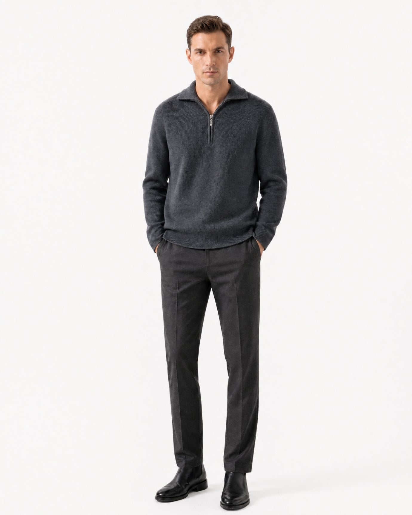 St Moritz Half-Zip Cashmere Knit Pullover