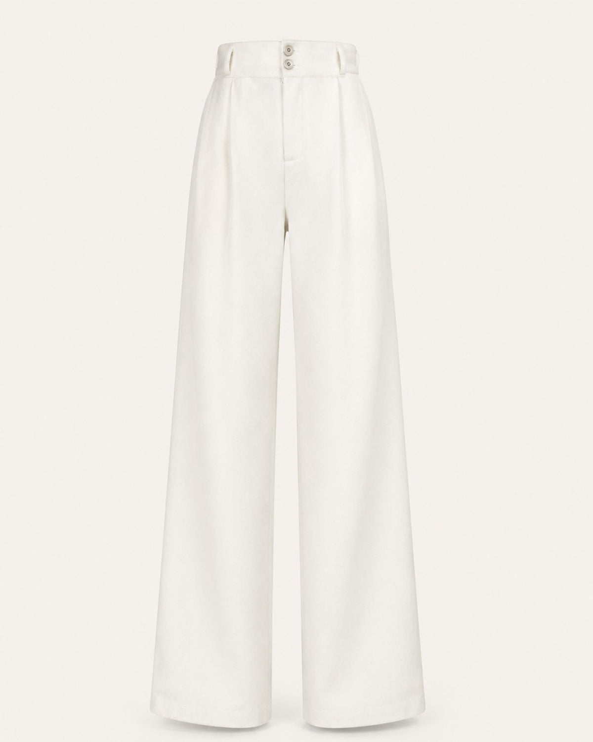 Drapey High-Waisted Wool Wide-Leg Woman Trousers