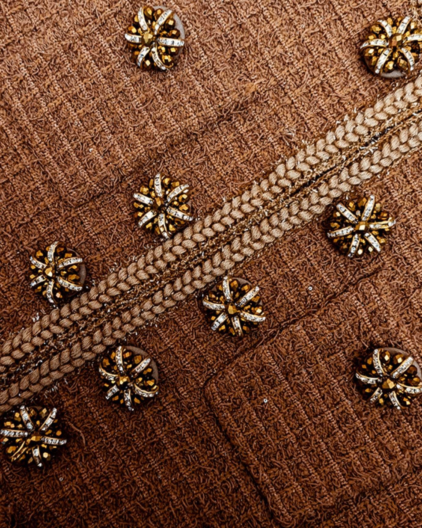 Limited Edition Retro Knit Dress with Metal Diamond Buttons