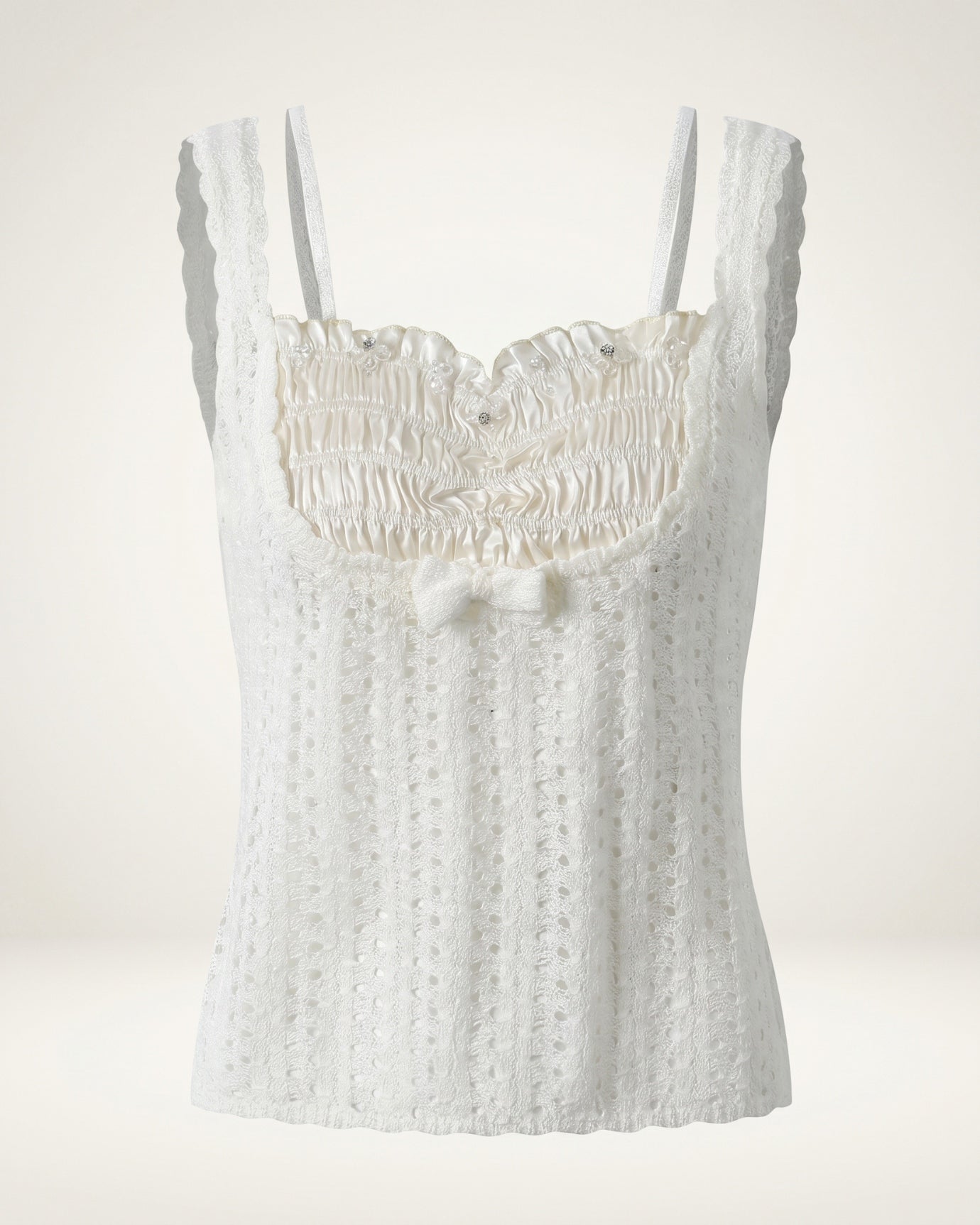 Sweet Beaded Faux Lace Top